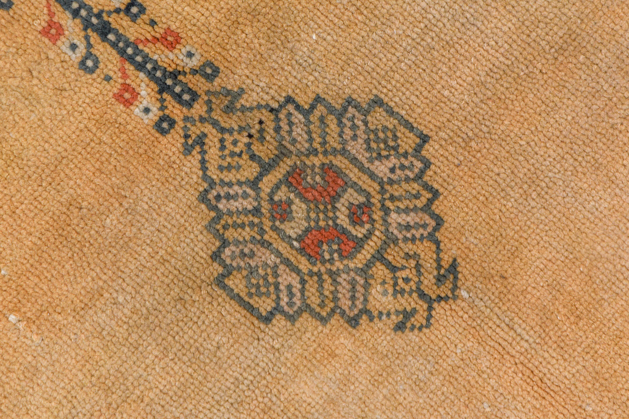 6' x 9' one-of-a-kind handmade vintage Sivas medium size rug. Color palette: camel, taupe, ivory, slate, rust, charcoal