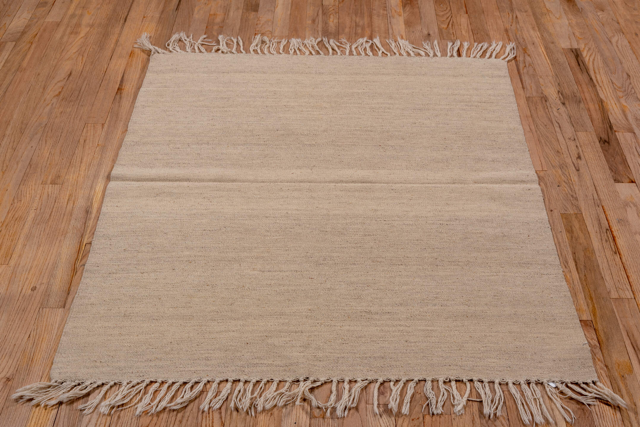 3' x 4' one-of-a-kind handmade vintage Flatweave small size rug. Color palette: brown, gray, light gray, off-white, orange