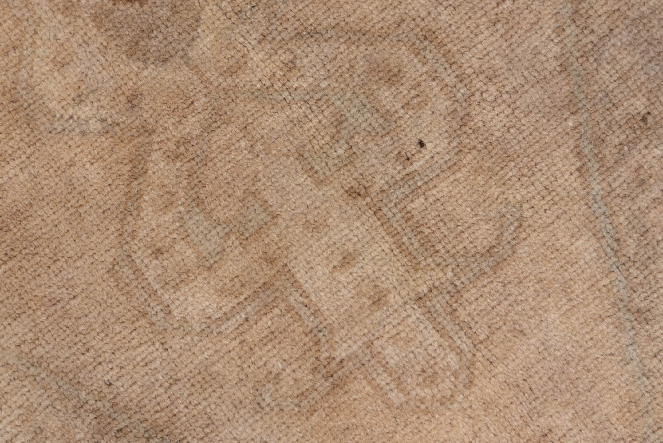 4' x 7' one-of-a-kind handmade vintage Oushak rug. Color palette: tan, taupe, ivory, camel, beige, brown, gray