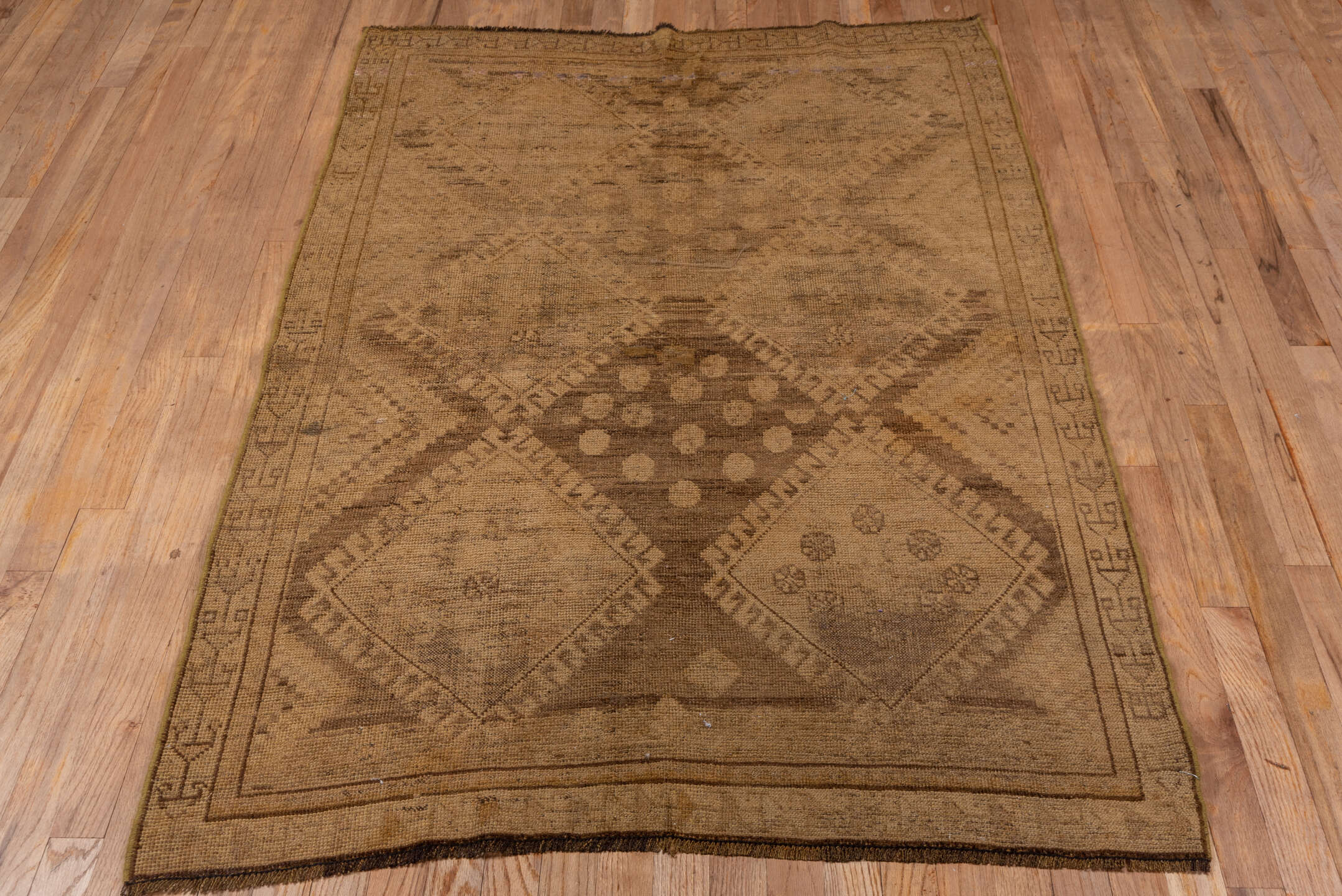 3' x 5' one-of-a-kind handmade antique Shiraz small size rug. Color palette: camel, taupe, brown, tan, beige, ivory, gray
