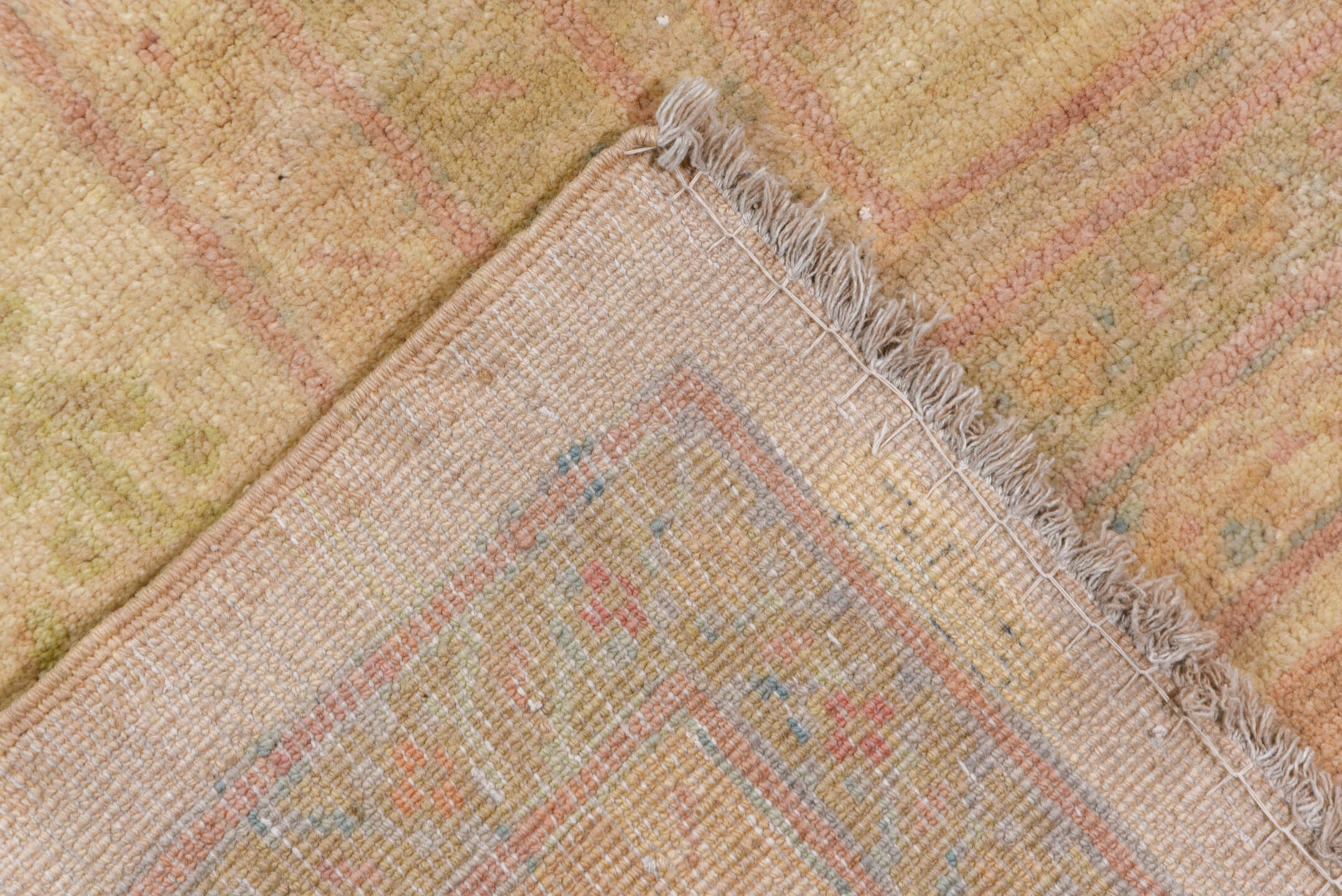 11' x 16' one-of-a-kind handmade vintage Sultanabad oversize rug. Color palette: ivory, beige, pale blue, blush, taupe