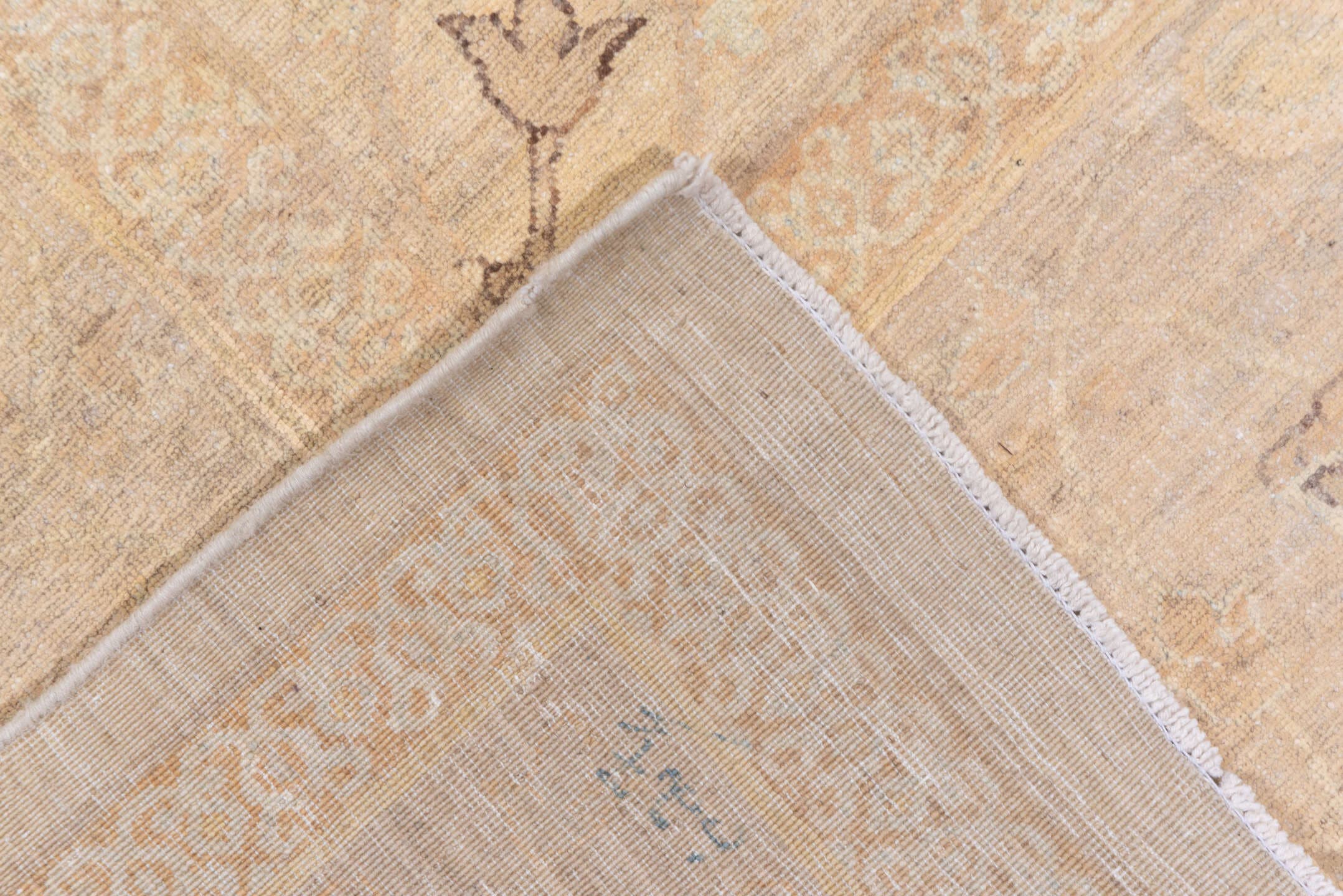 9' x 12' one-of-a-kind handmade vintage Sivas large size rug. Color palette: ivory, cream, blush, taupe, beige, sand, peach