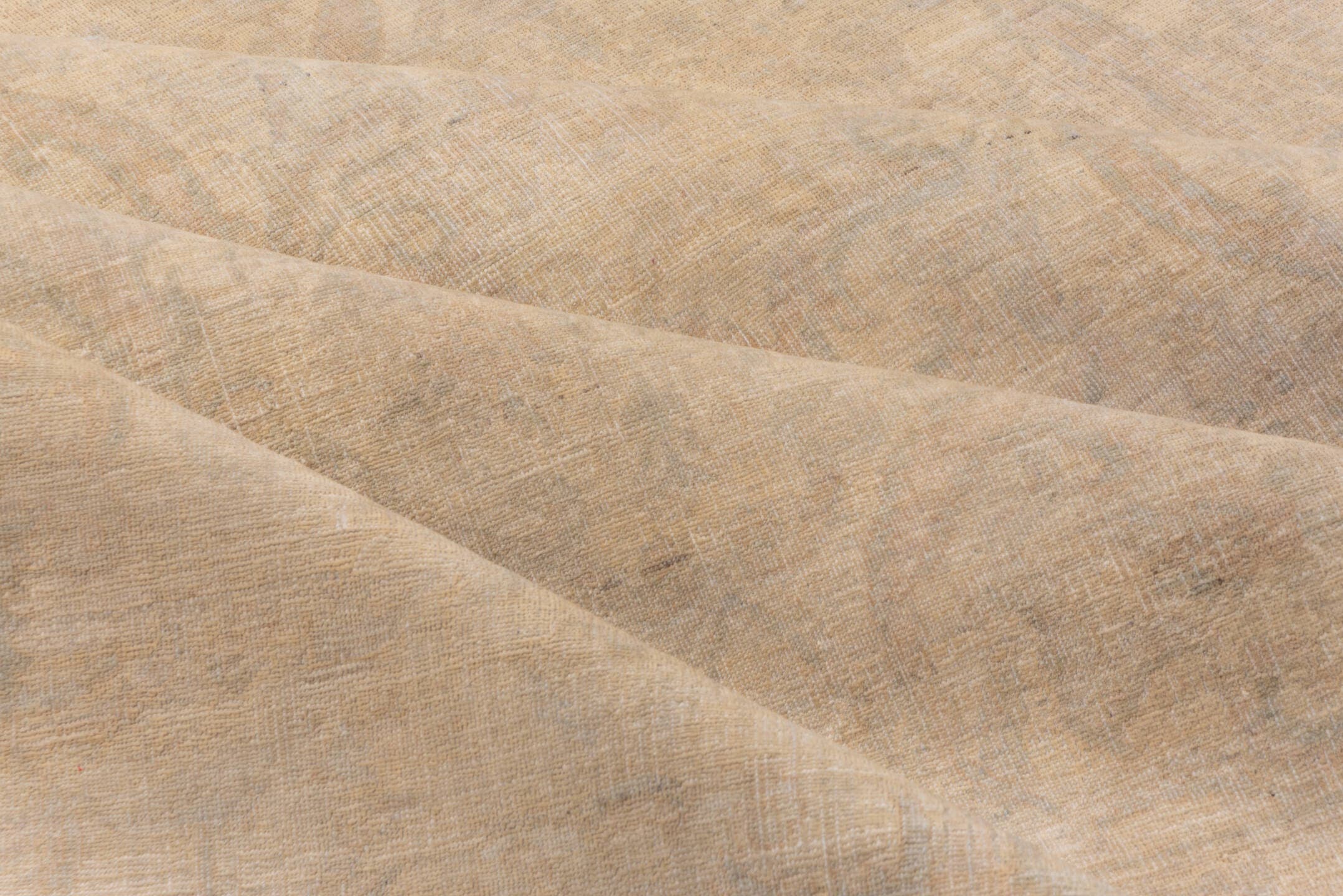 9' x 12' one-of-a-kind handmade vintage Sivas large size rug. Color palette: ivory, taupe, light gray, beige, sand, gray