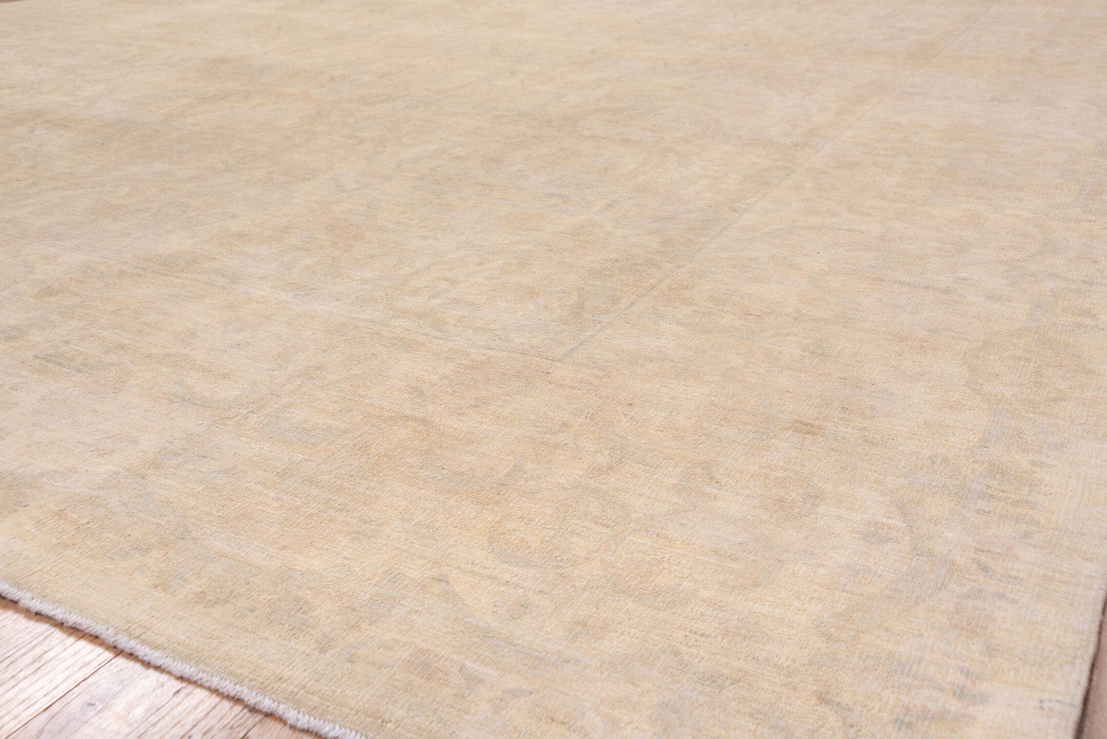 9' x 12' one-of-a-kind handmade vintage Sivas large size rug. Color palette: ivory, taupe, light gray, beige, sand, gray