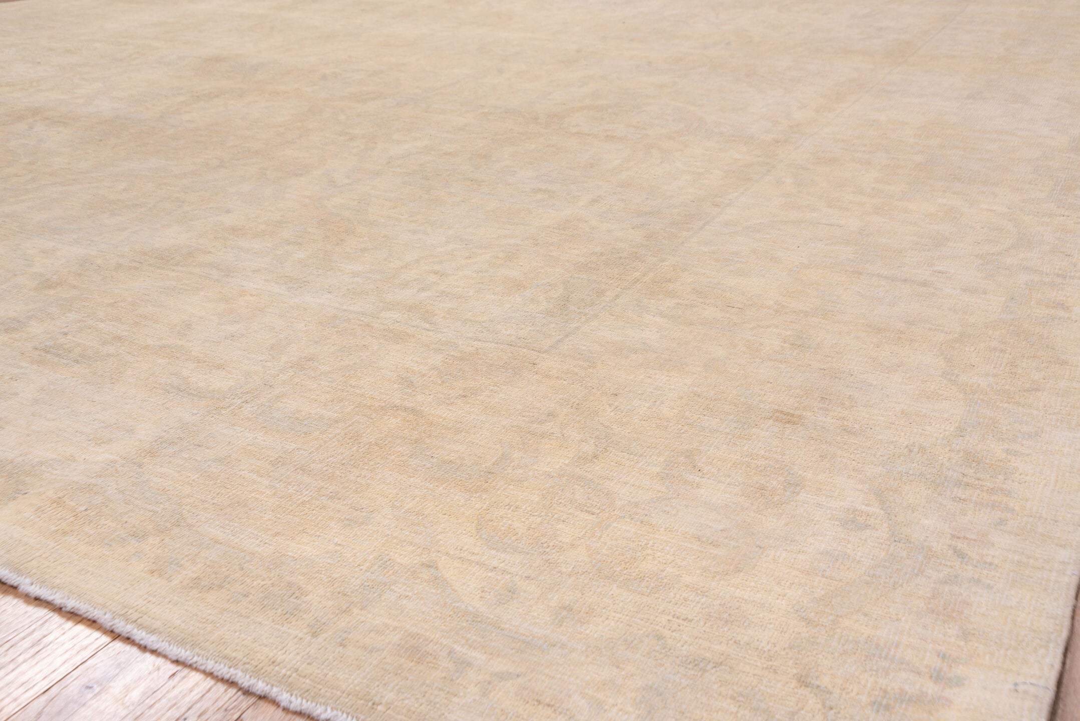 9' x 12' one-of-a-kind handmade vintage Sivas large size rug. Color palette: ivory, taupe, light gray, beige, sand, gray
