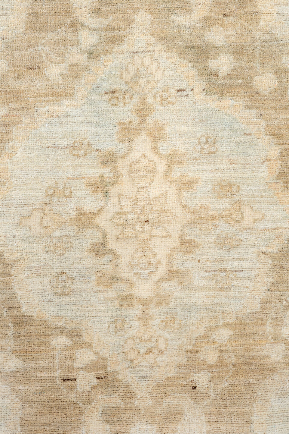 8' x 9' one-of-a-kind handmade vintage Sivas rug. Color palette: beige, ivory, cream, pale blue, taupe, light blue, gray