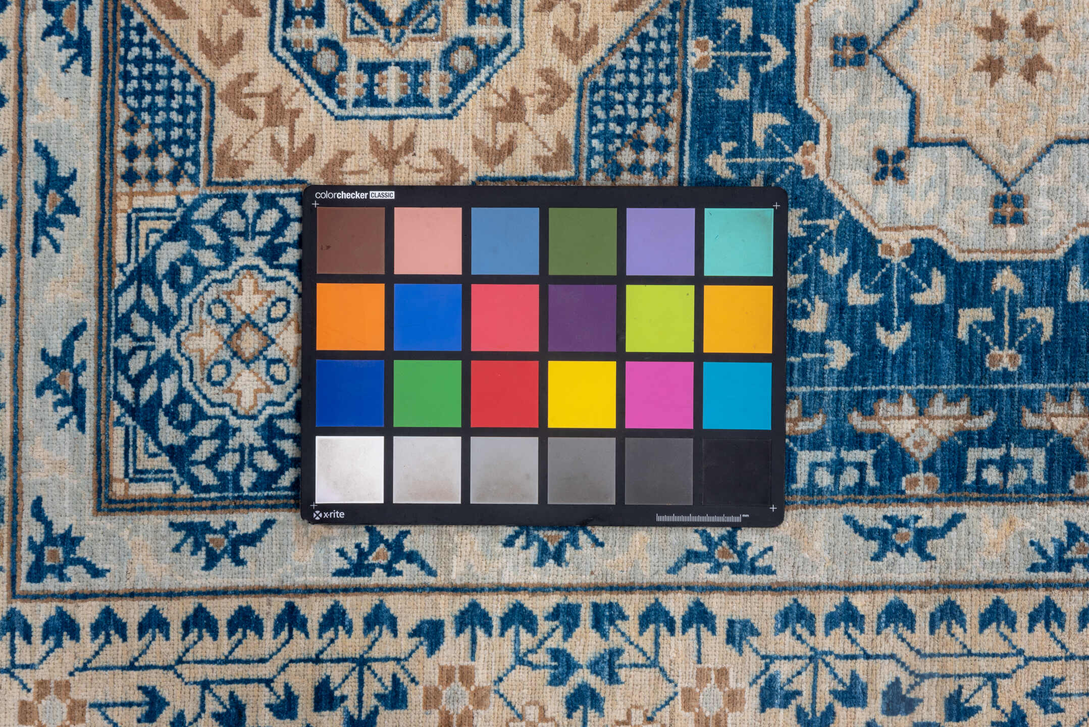 8' x 10' one-of-a-kind handmade vintage Afghan large size rug. Color palette: blue, dark gray, fiord, gray, light gray