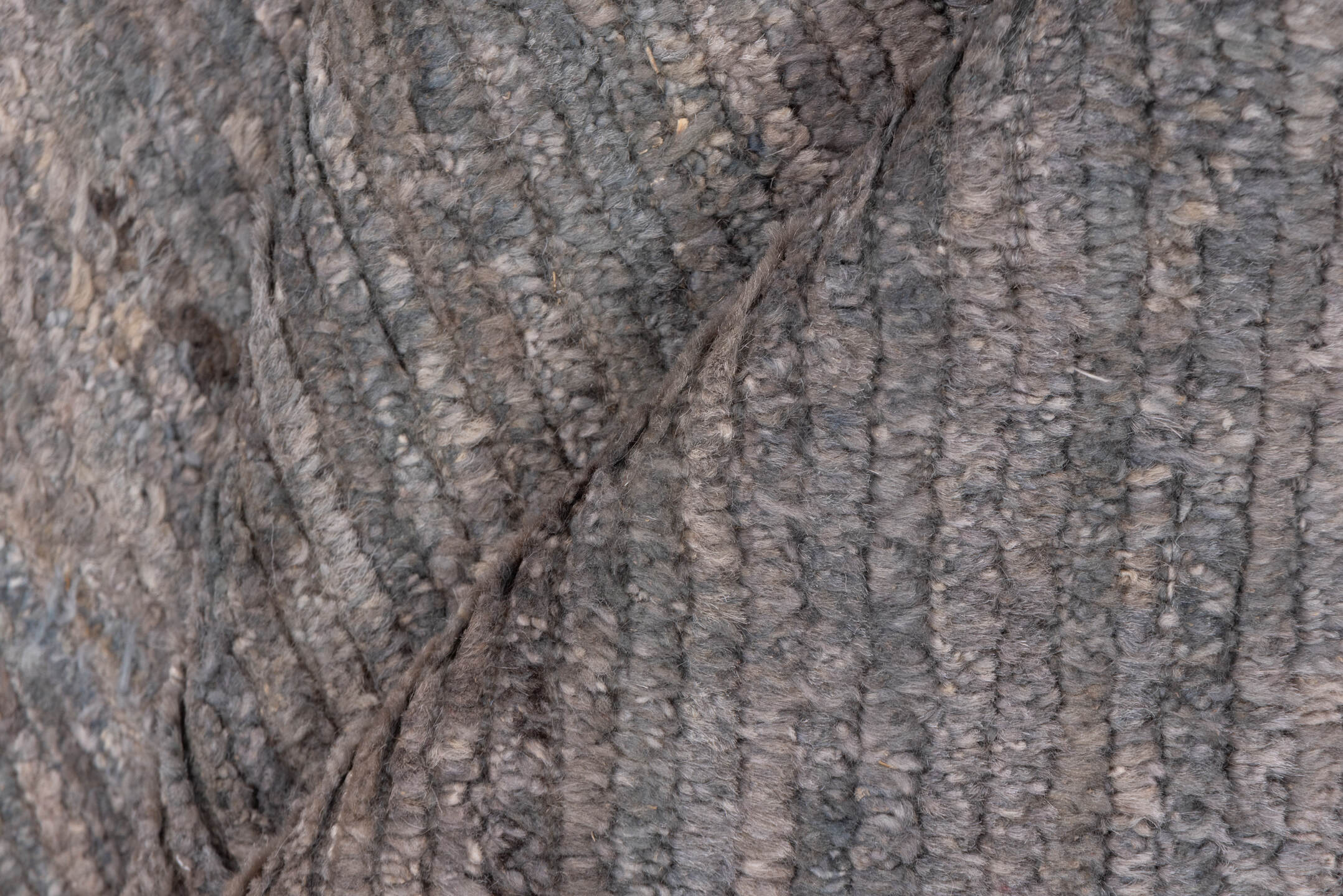 3' x 4' one-of-a-kind handmade vintage Tulu small size rug. Color palette: taupe, gray, charcoal, greige, beige, black