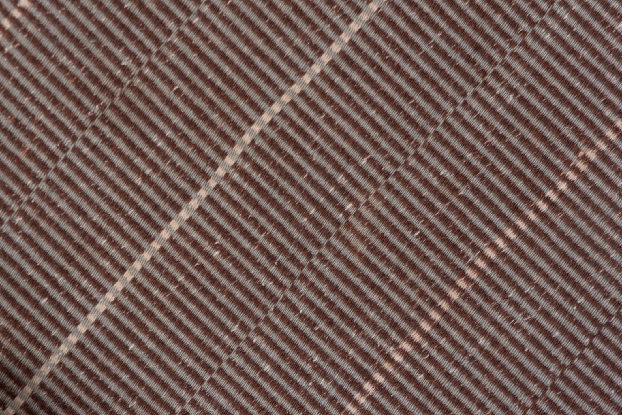 6' x 9' one-of-a-kind handmade vintage Flatweave medium size rug. Color palette: brown, taupe, ivory, mahogany, beige, gray