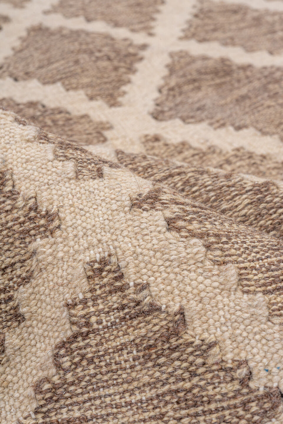 3' x 5' one-of-a-kind handmade vintage Kilim small size rug. Color palette: ivory, taupe, beige, gray