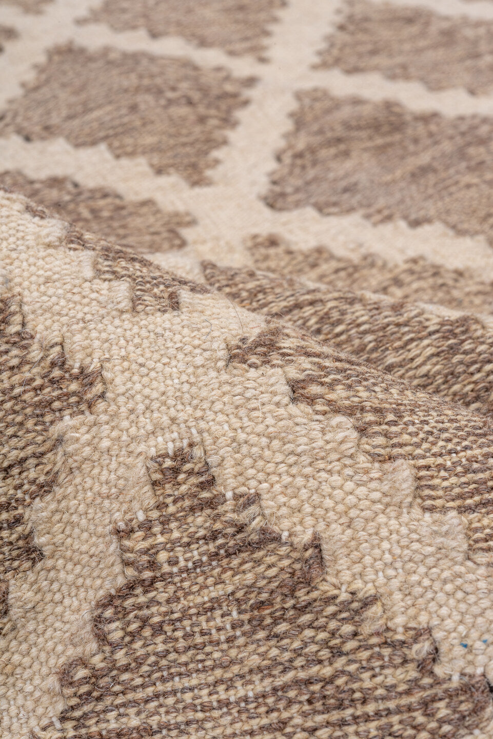 3' x 5' one-of-a-kind handmade vintage Kilim small size rug. Color palette: ivory, taupe, beige, gray