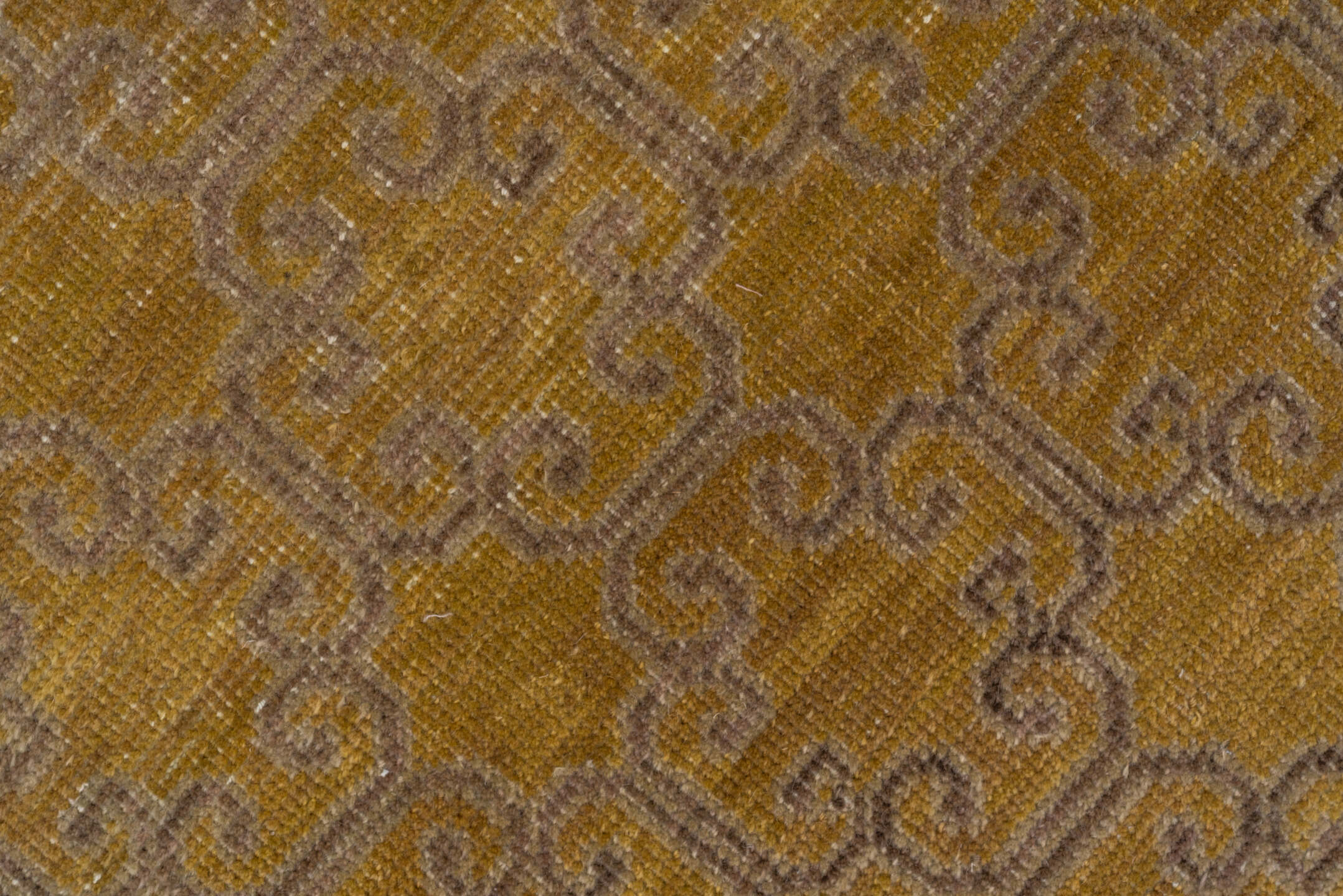 2' x 8' one-of-a-kind handmade antique Khotan runner rug. Color palette: gold, camel, taupe, ivory, beige, gray
