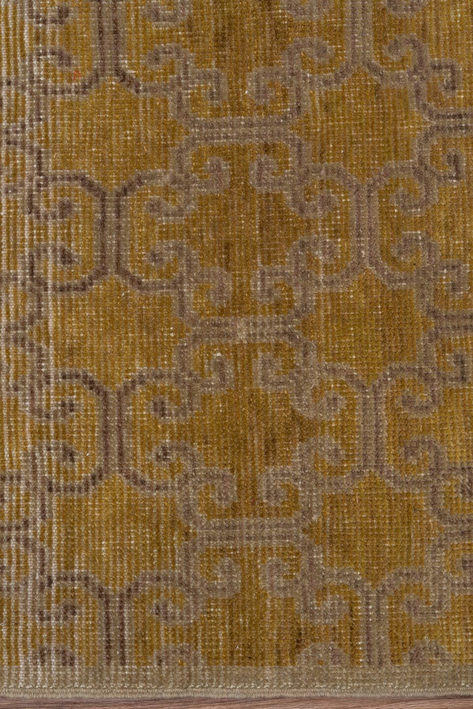 2' x 8' one-of-a-kind handmade antique Khotan runner rug. Color palette: gold, camel, taupe, ivory, beige, gray