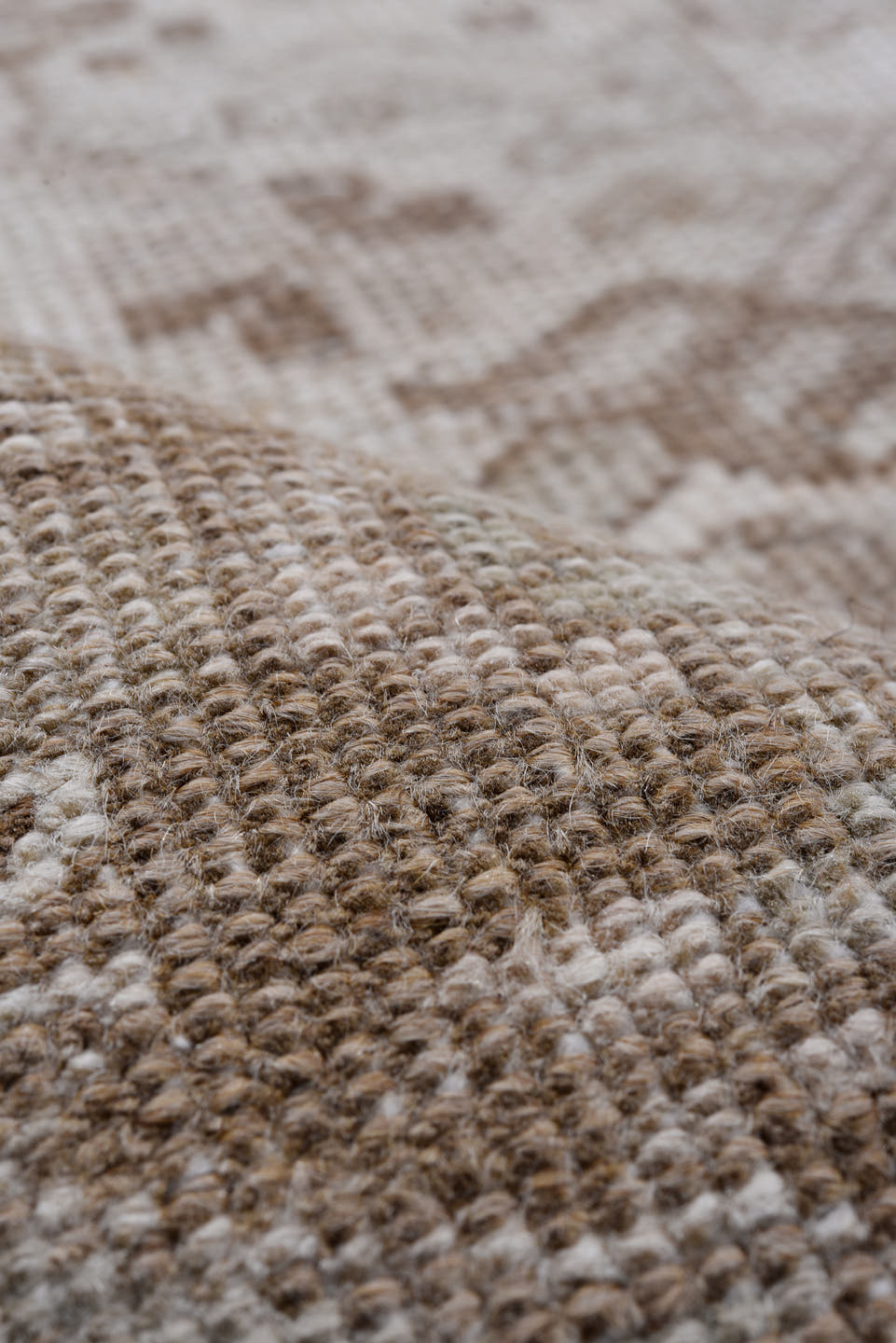 10' x 13' one-of-a-kind handmade antique Heriz large size rug. Color palette: ivory, taupe, beige, camel, sand, light brown