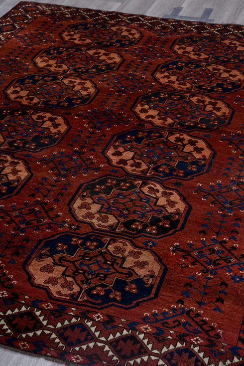 Antique Afghan Area Rug (6' x 7')