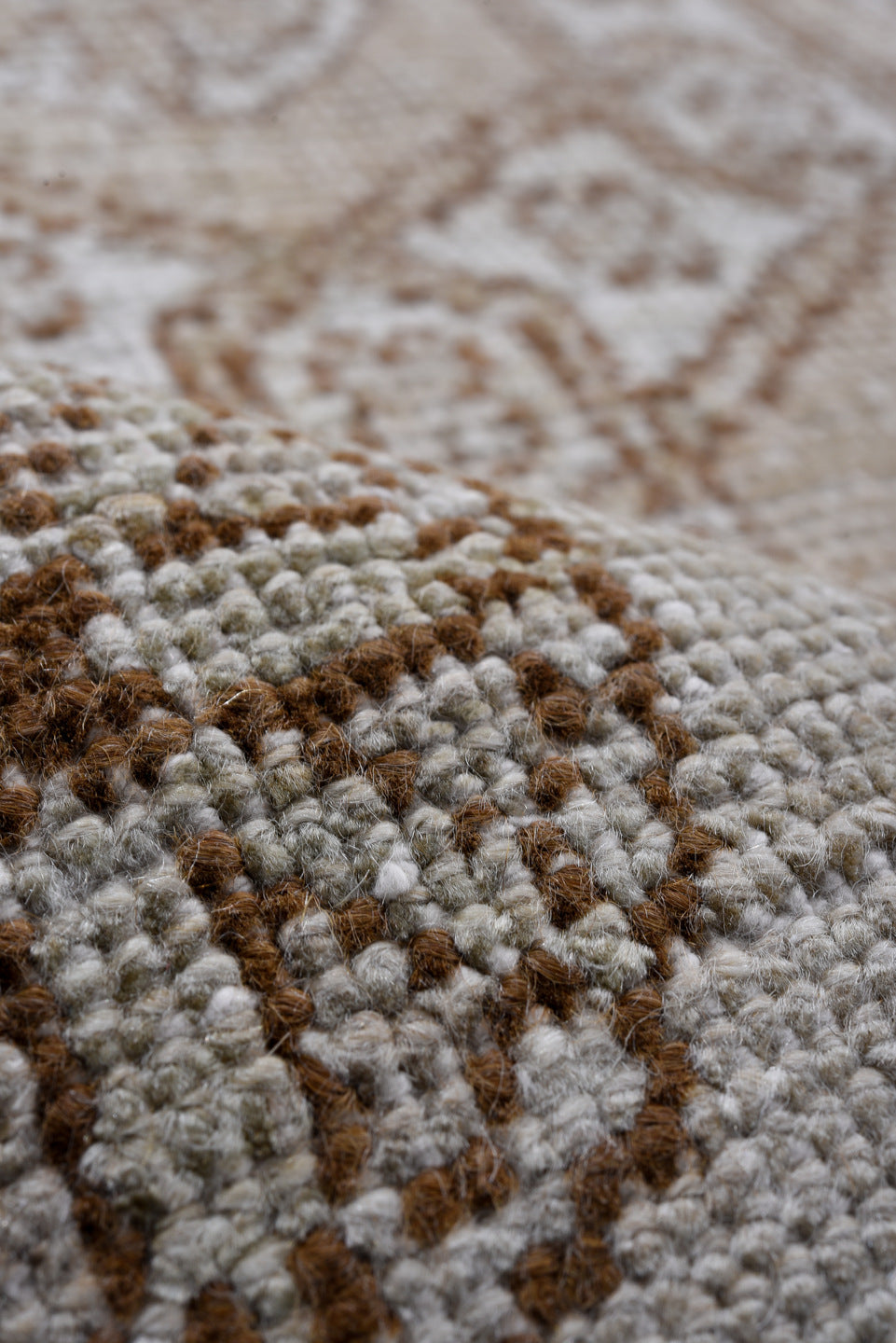 10' x 13' one-of-a-kind handmade vintage Oushak large size rug. Color palette: black, brown, dark gray, dim gray, gray