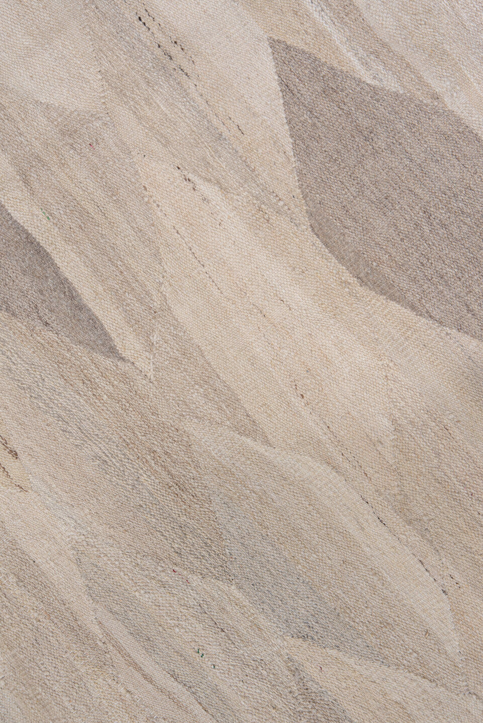 9' x 13' one-of-a-kind handmade vintage Kilim large size rug. Color palette: beige, ivory, taupe, sand, greige, gray