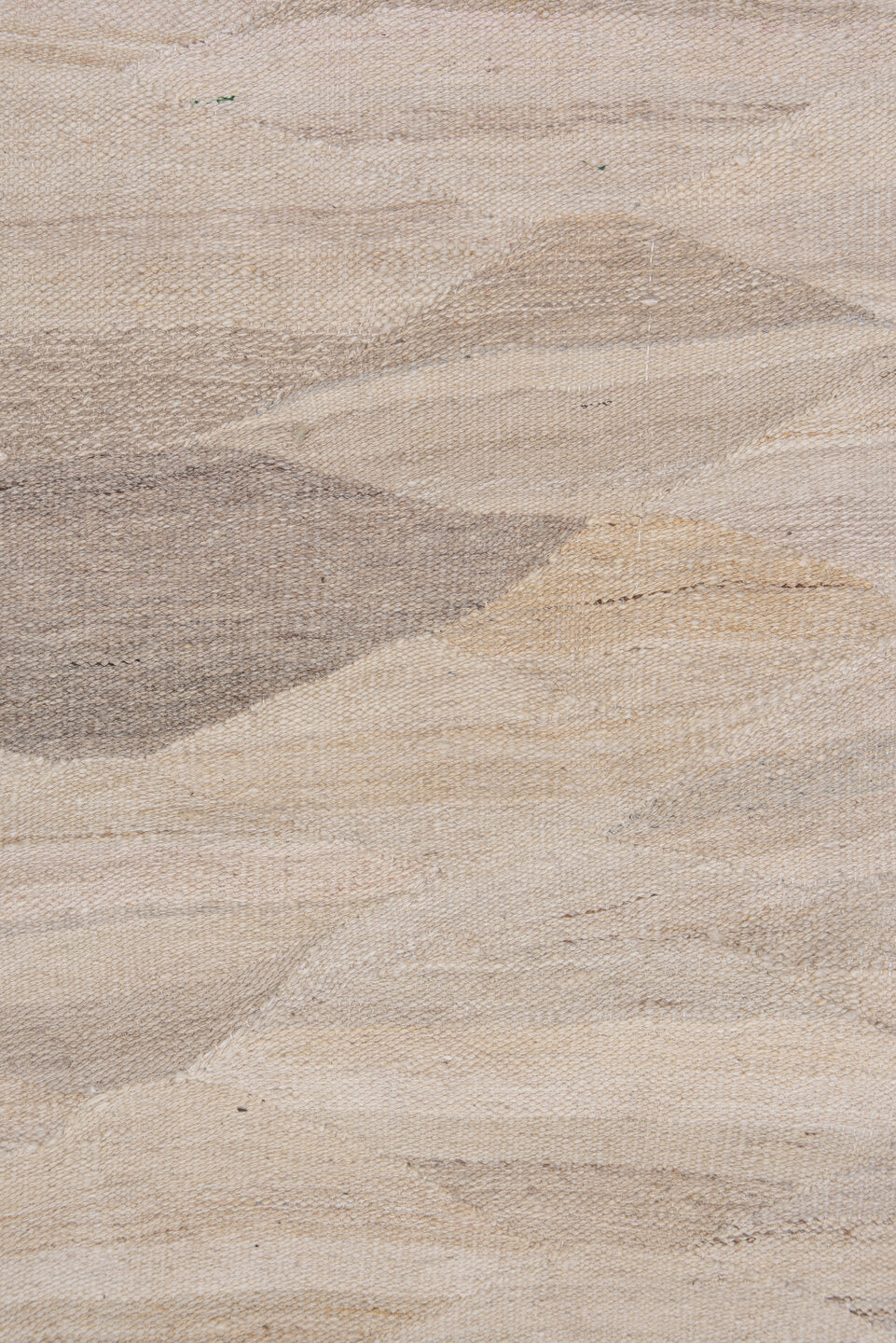 9' x 13' one-of-a-kind handmade vintage Kilim large size rug. Color palette: brown, gray, light gray, off-white, pink