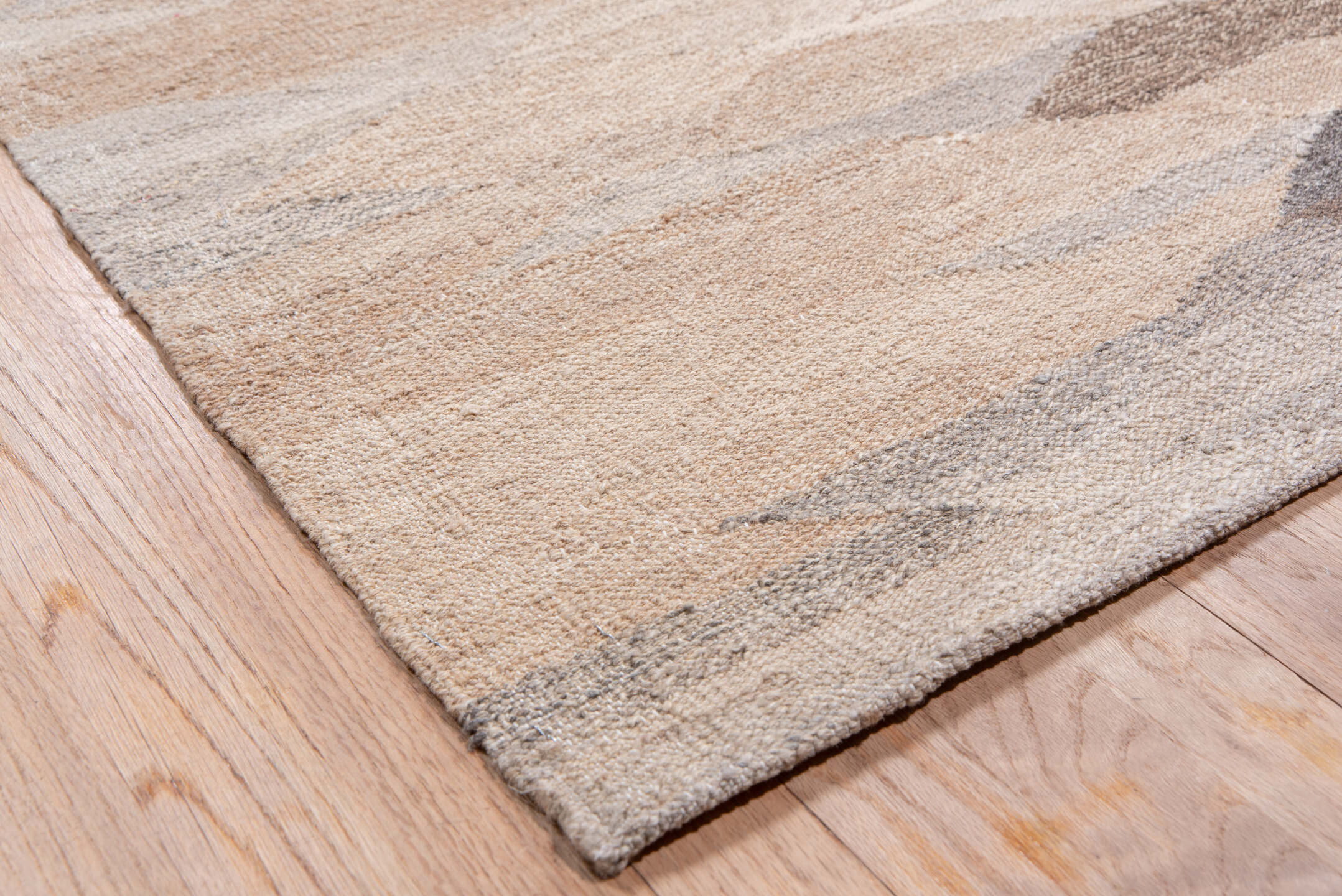 10' x 16' one-of-a-kind handmade vintage Kilim rug. Color palette: taupe, beige, ivory, brown, greige, camel, charcoal, rose