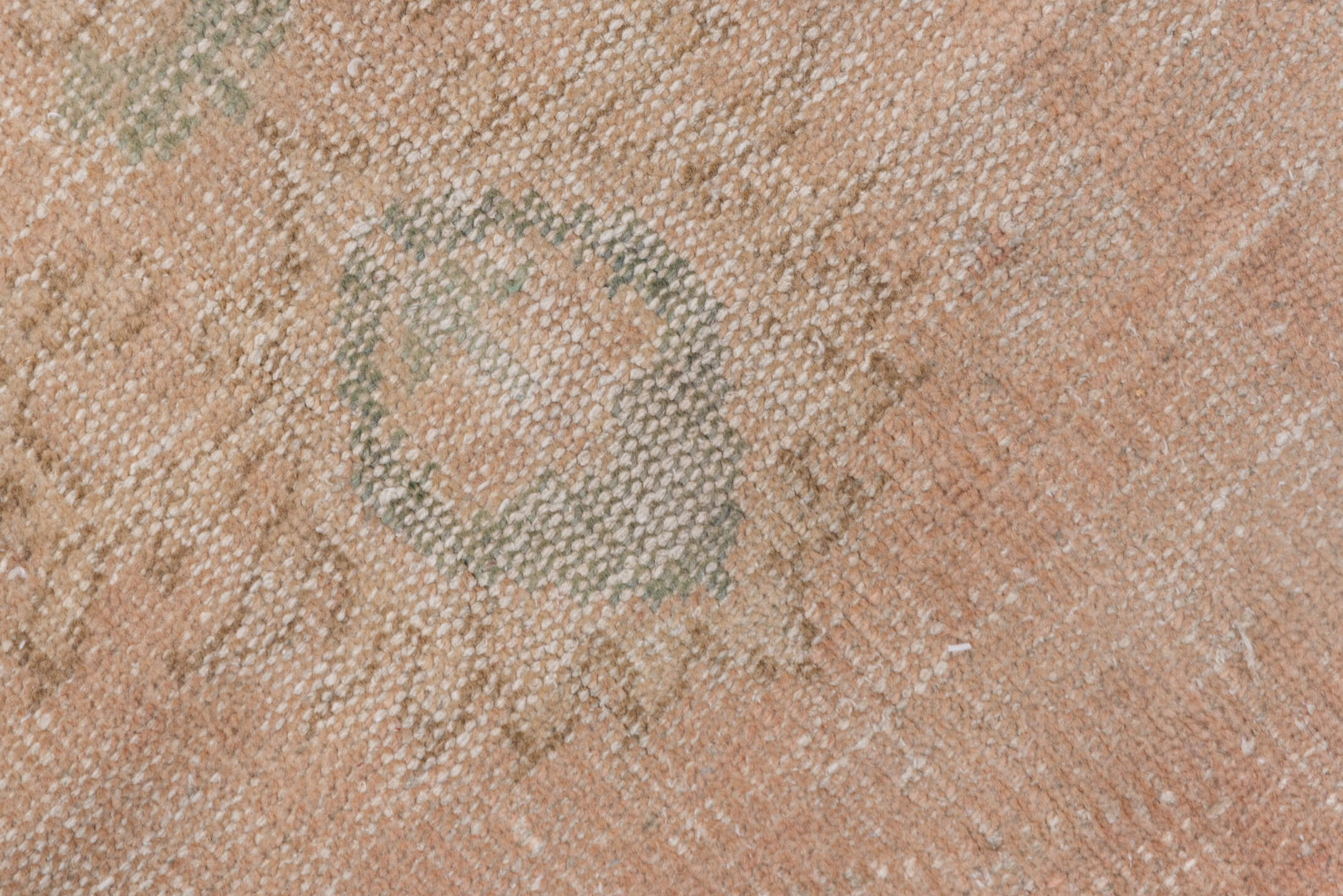 5' x 9' one-of-a-kind handmade vintage Sparta medium size rug. Color palette: blush, ivory, sage, cream, taupe, pink, green