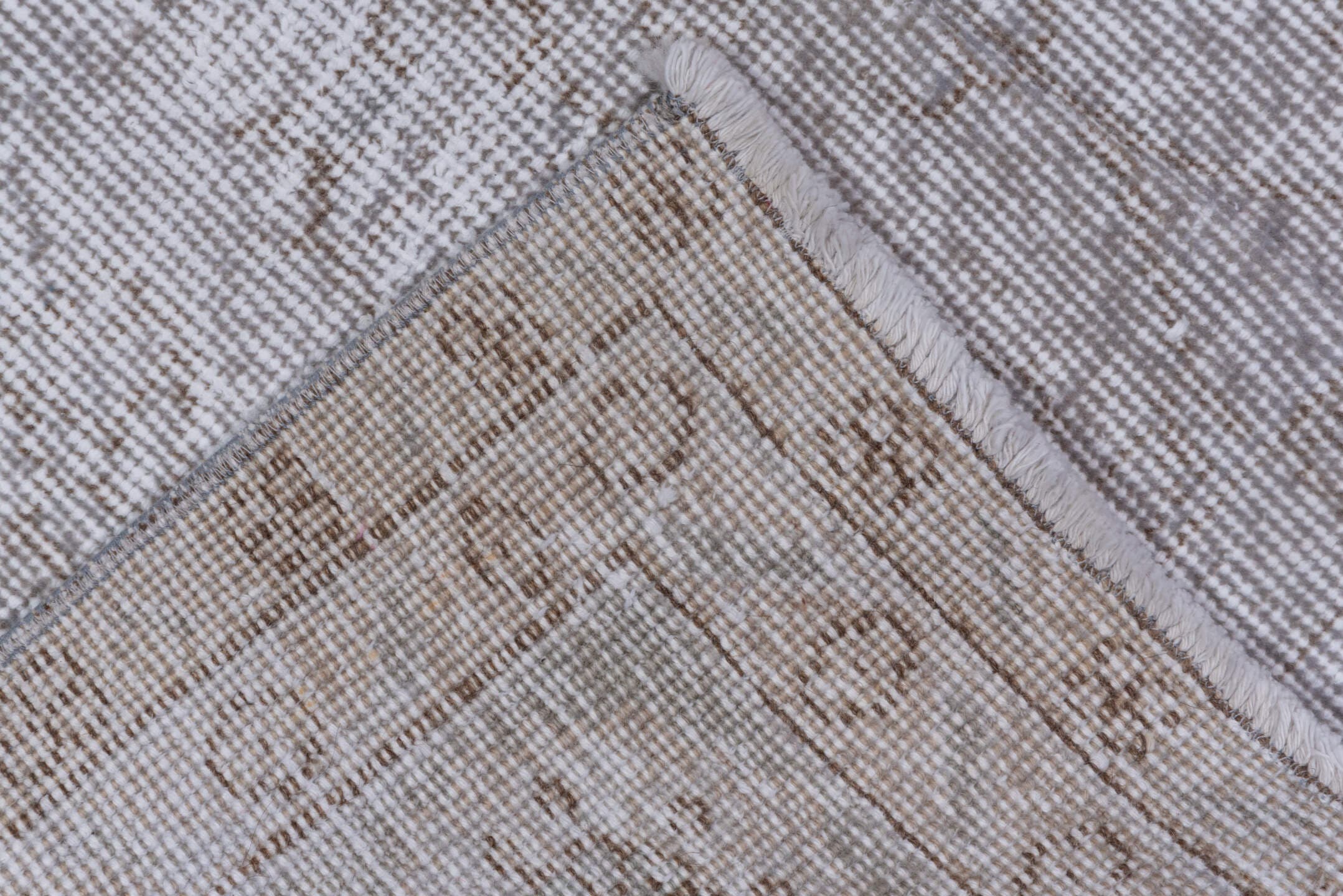 8' x 11' one-of-a-kind handmade vintage Sparta large size rug. Color palette: ivory, taupe, greige, stone, light gray, beige