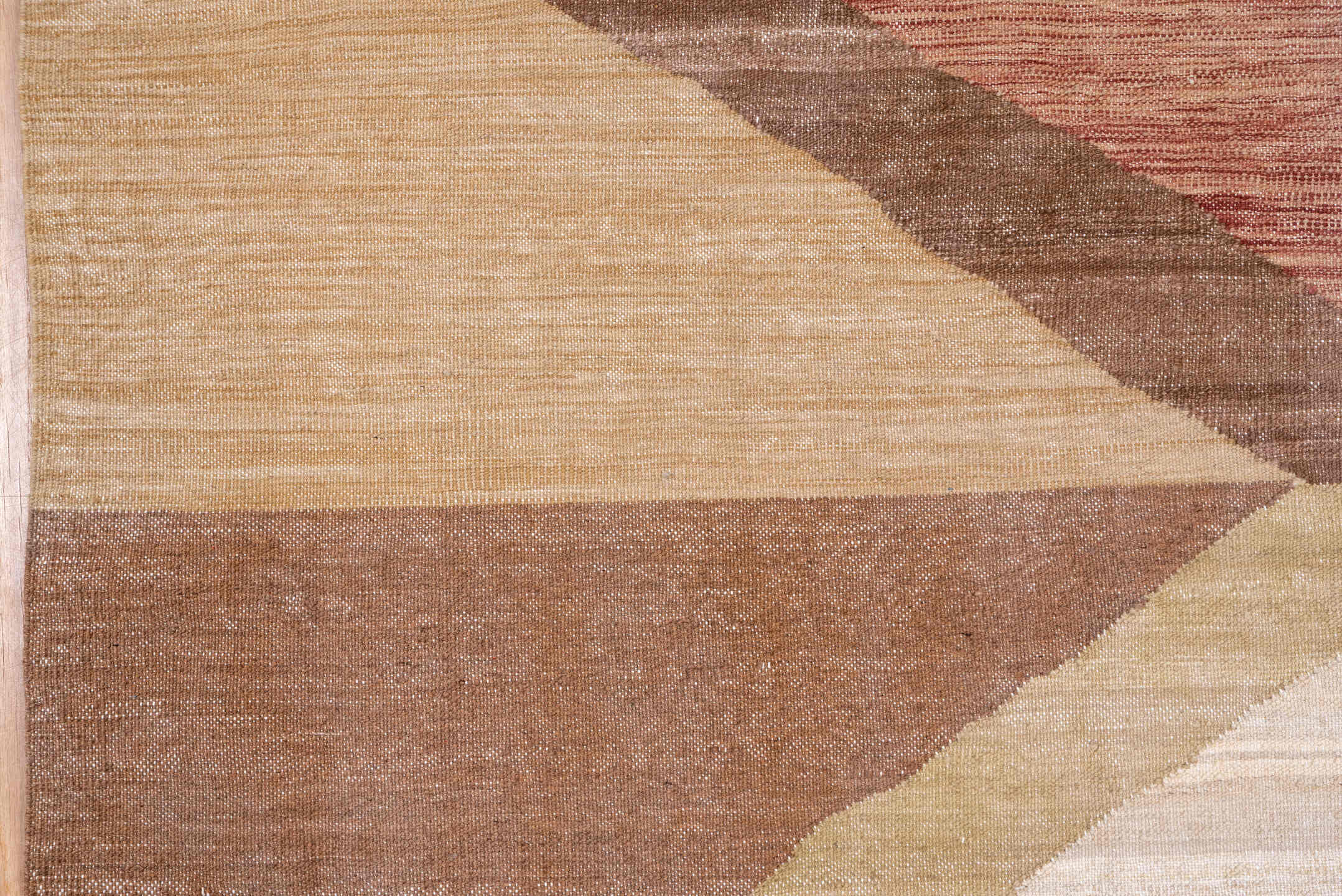 6' x 8' one-of-a-kind handmade vintage Kilim medium size rug. Color palette: taupe, ivory, dusty blue, rose, sand, camel