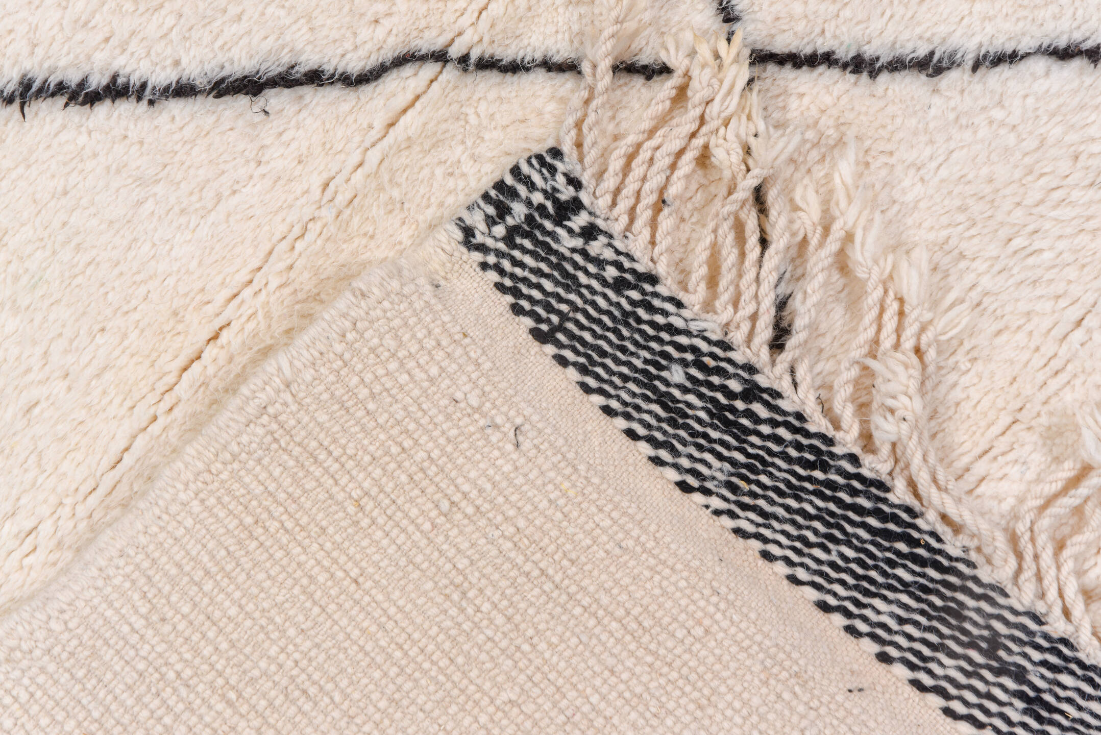 8' x 12' one-of-a-kind handmade vintage Moroccan large size rug. Color palette: ivory, charcoal, cream, taupe, gray, black