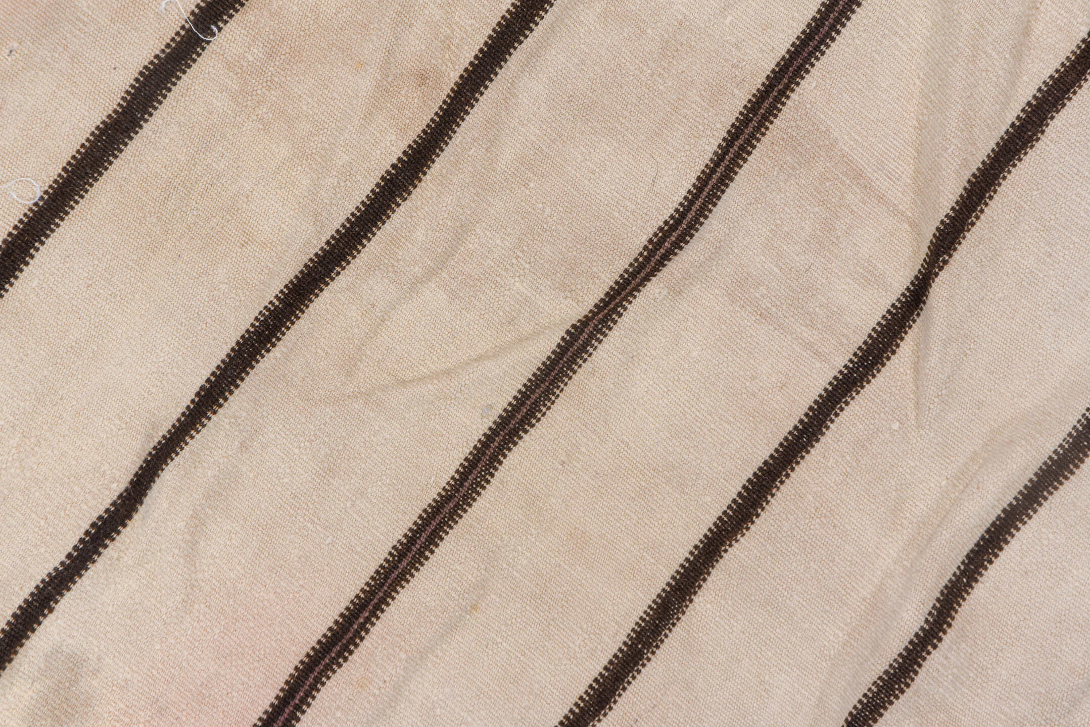 2' x 3' one-of-a-kind handmade vintage Textile small size rug. Color palette: brown, gainsboro, gray, light gray, off-white