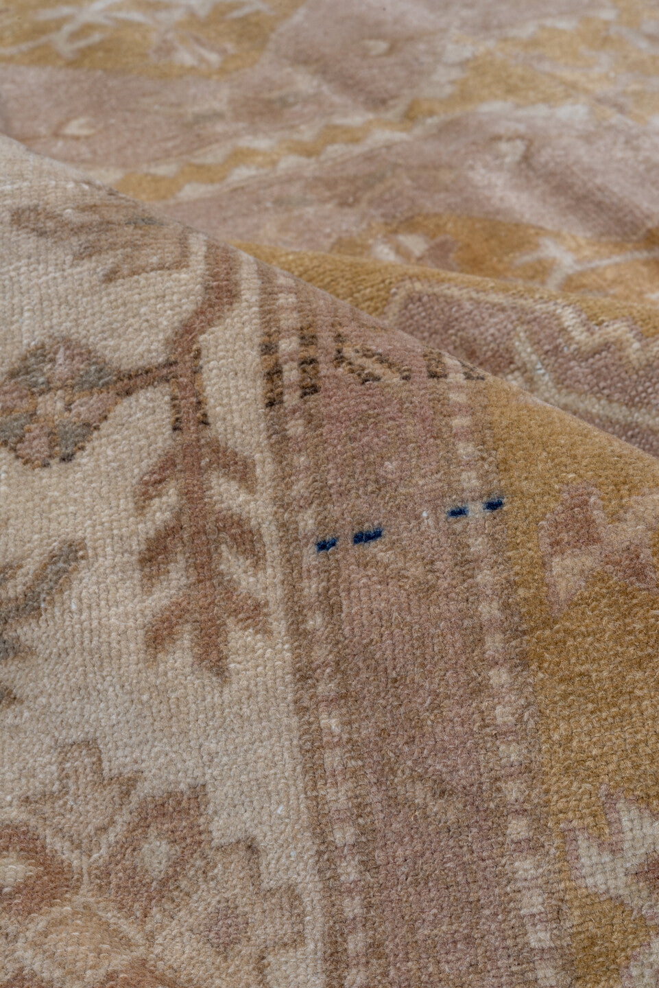 5' x 8' one-of-a-kind handmade vintage Caucasian medium size rug. Color palette: brown, gray, light gray, off-white, orange