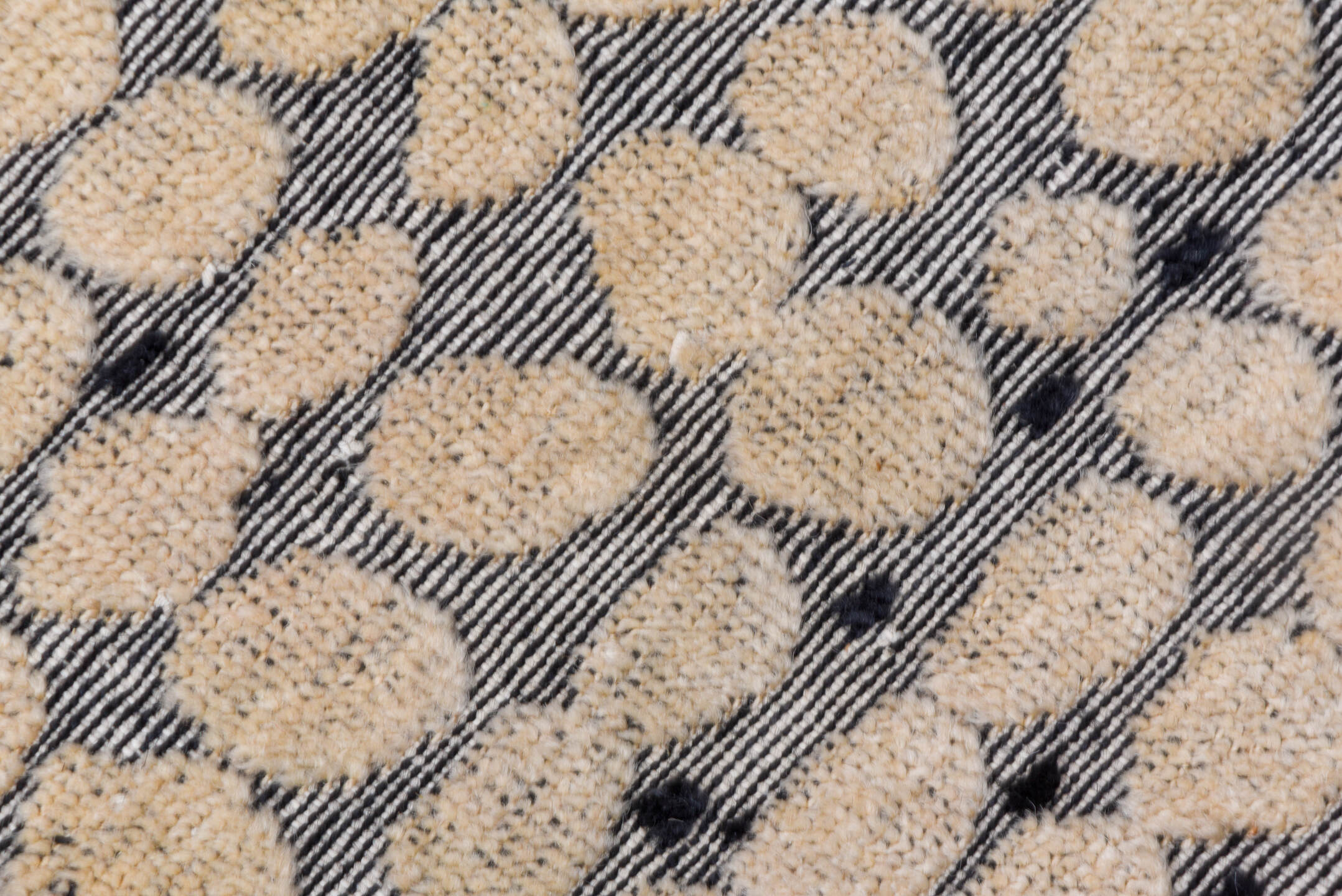 5' x 8' one-of-a-kind handmade handmade Modern medium size rug. Color palette: ivory, slate, charcoal, cream, rose, gray