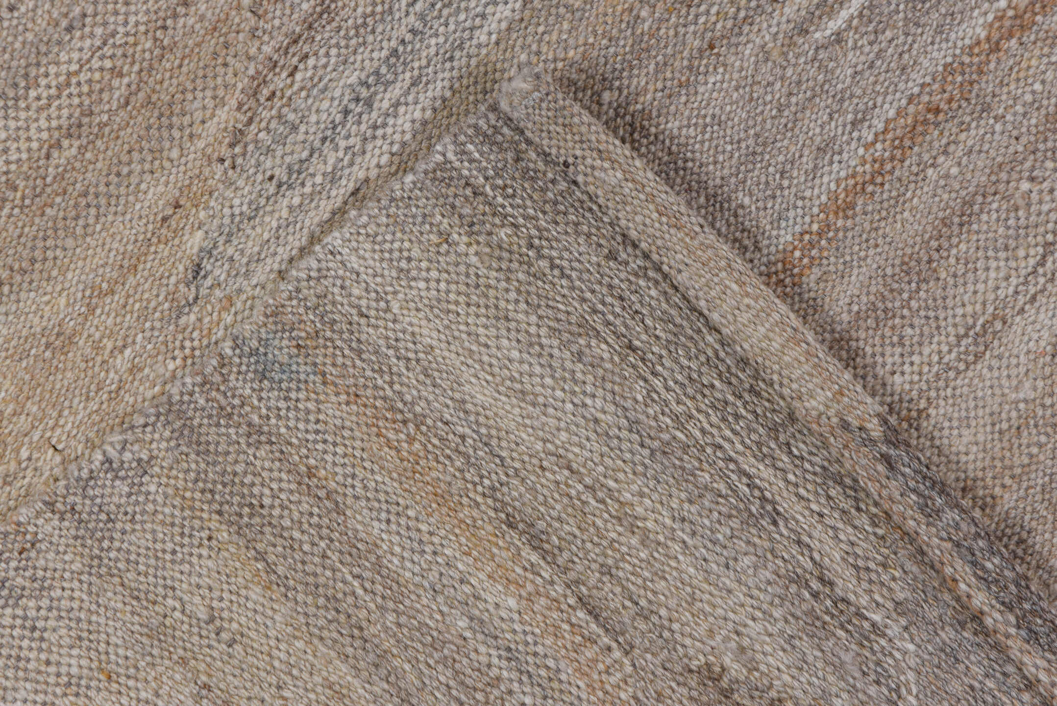 8' x 12' one-of-a-kind handmade vintage Kilim large size rug. Color palette: ivory, taupe, beige, cream, greige, stone, gray