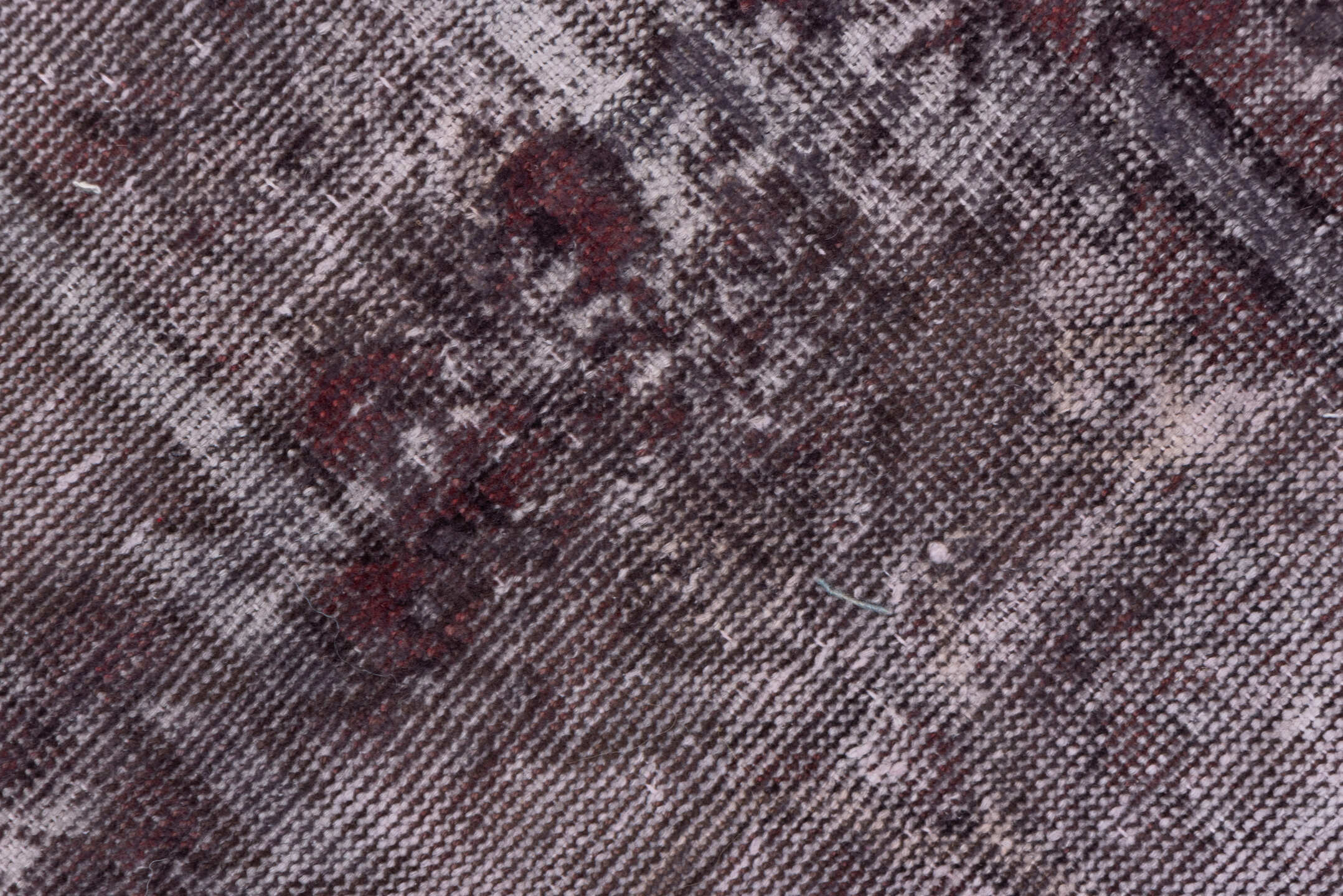 4' x 5' one-of-a-kind handmade vintage Distressed small size rug. Color palette: taupe, mauve, charcoal, rose, ivory, beige