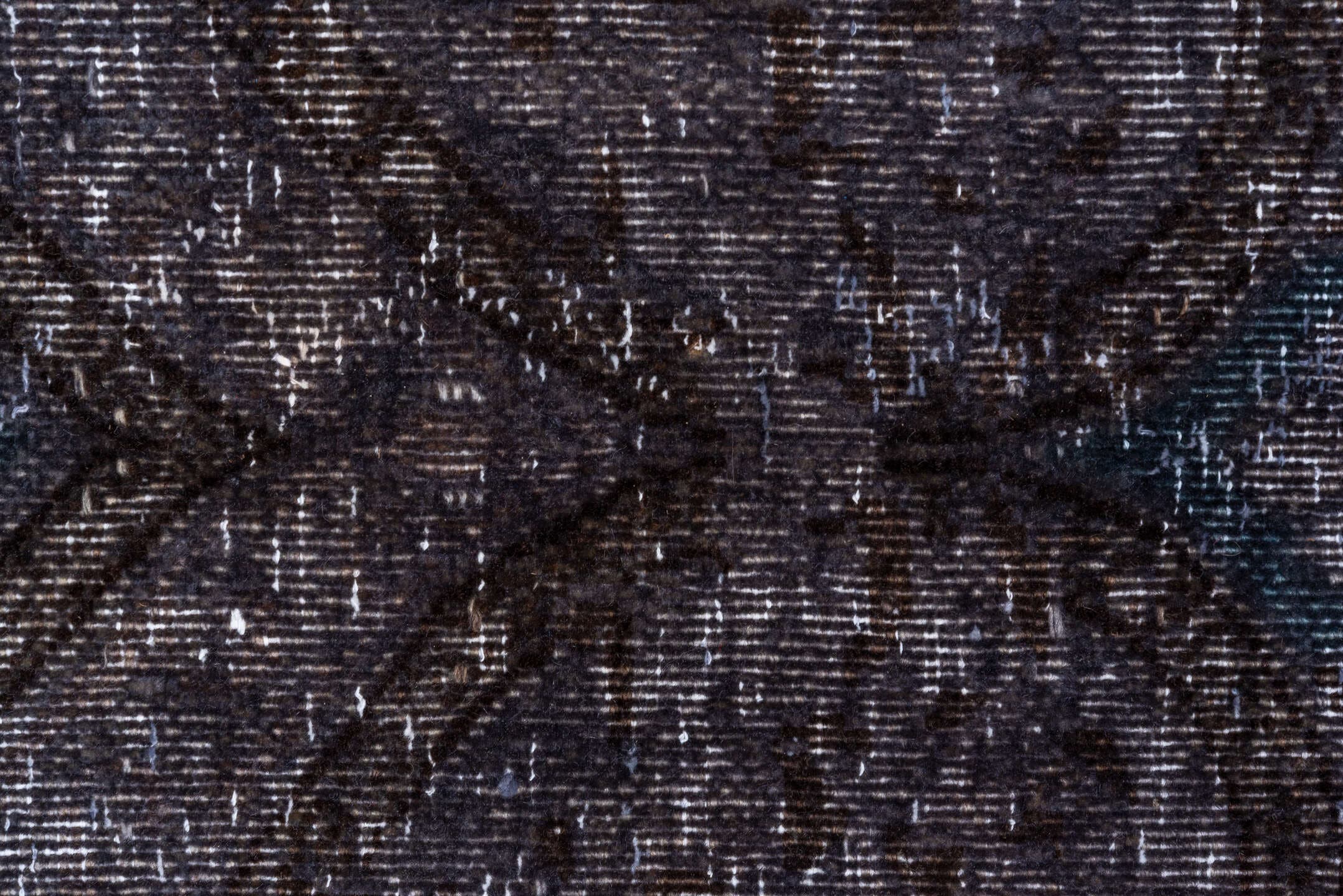 10' x 12' one-of-a-kind handmade antique Overdyed large size rug. Color palette: charcoal, indigo, slate, teal, ink, blue