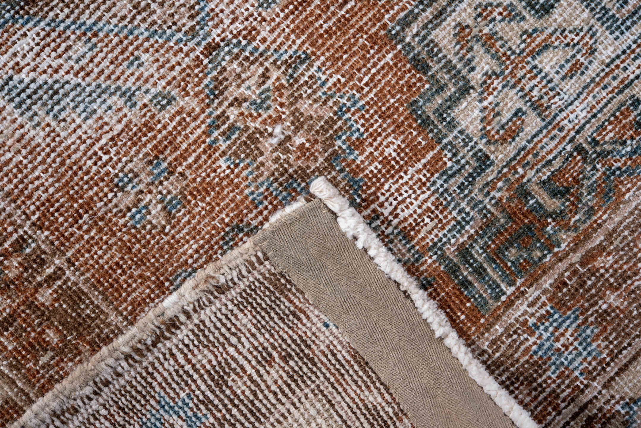 3' x 5' one-of-a-kind handmade vintage Afshar small size rug. Color palette: blue, brown, dark gray, dim gray, gray