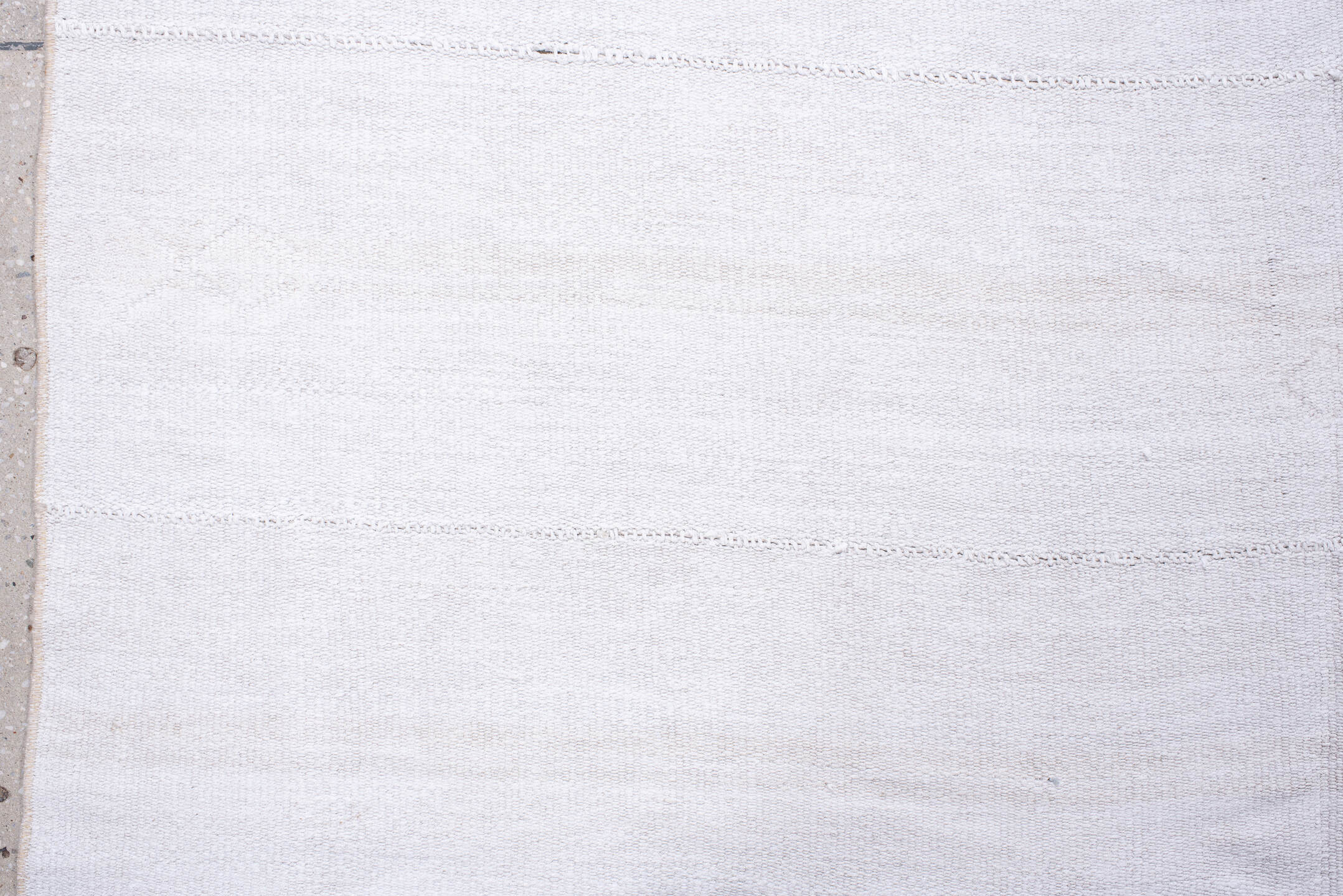 8' x 13' one-of-a-kind handmade antique Flatweave large size rug. Color palette: ivory, cream, taupe, beige, gray
