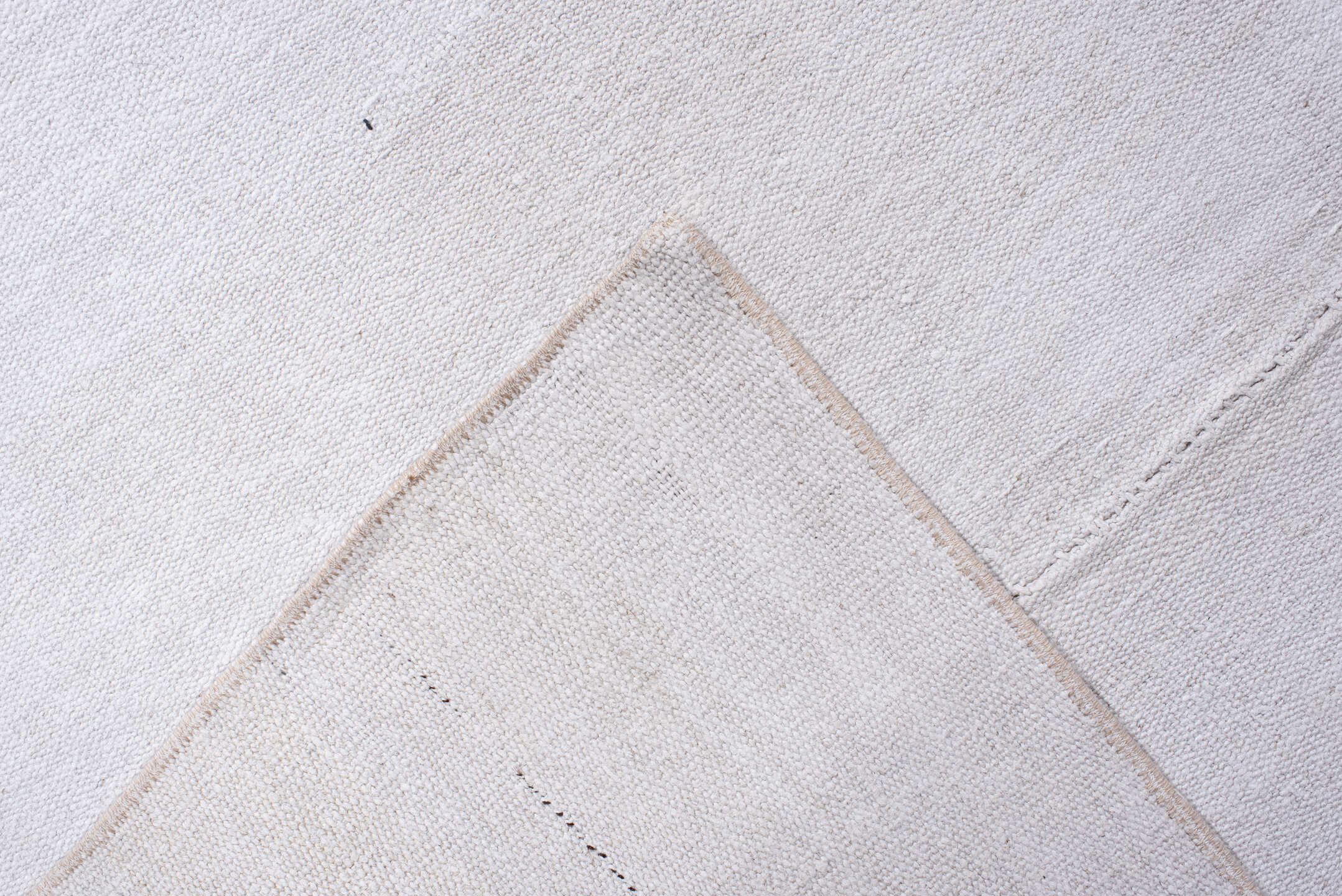 8' x 13' one-of-a-kind handmade antique Flatweave large size rug. Color palette: ivory, cream, taupe, beige, gray