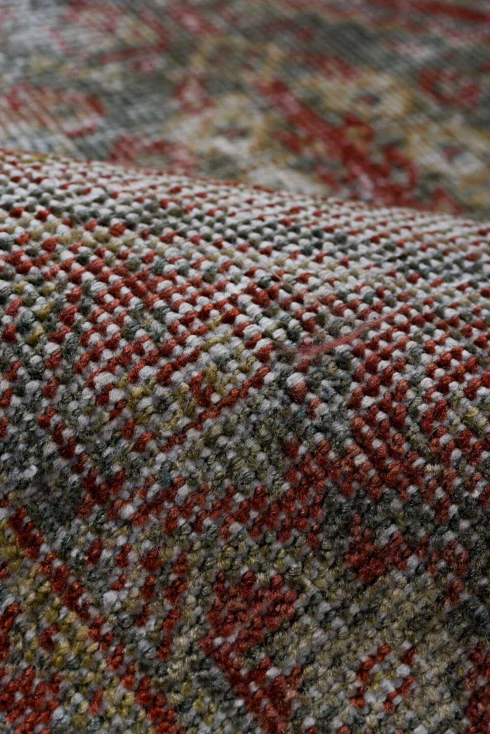 4' x 6' one-of-a-kind handmade antique Mahal small size rug. Color palette: rust, teal, ivory, rose, sage, taupe, burgundy