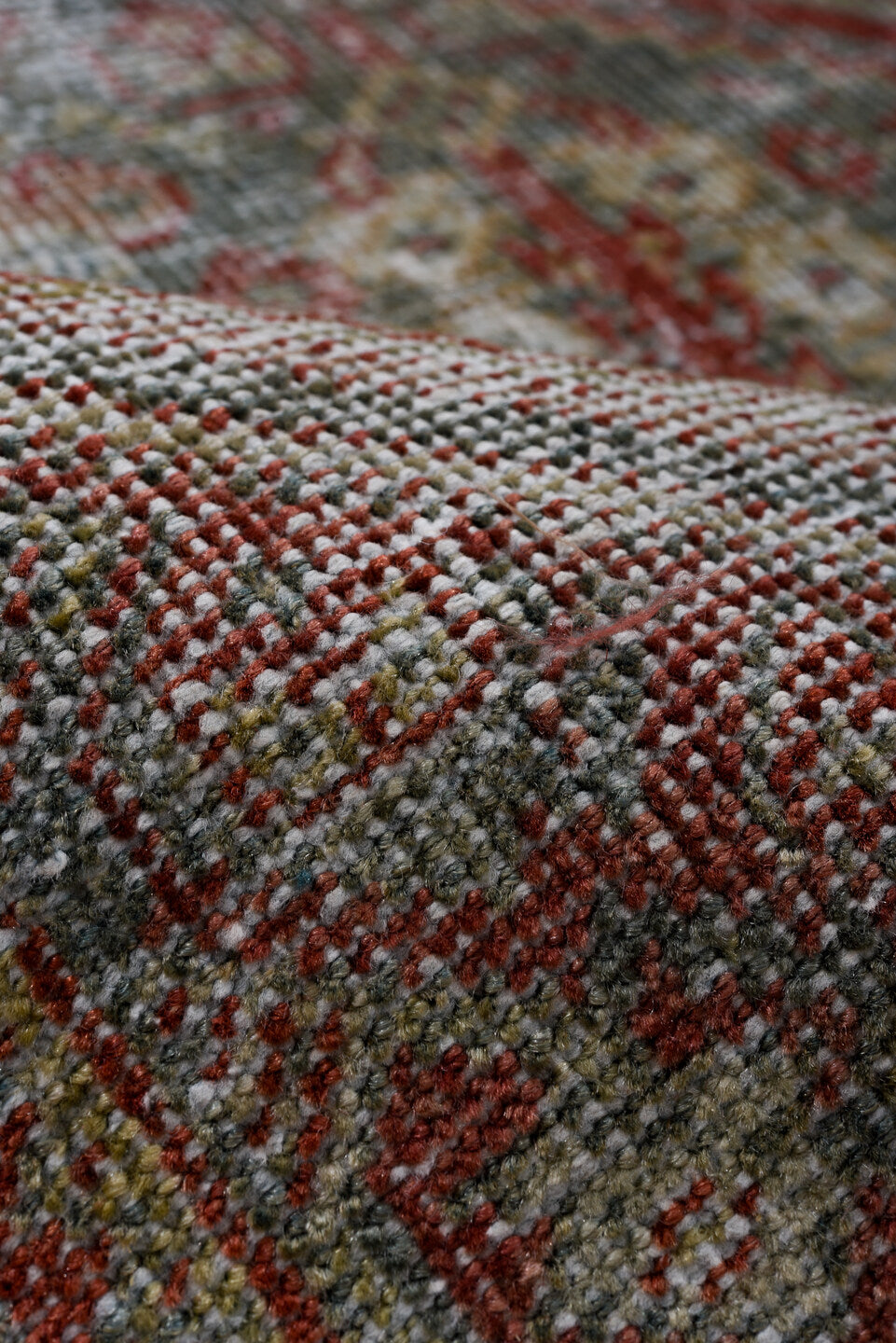 4' x 6' one-of-a-kind handmade antique Mahal small size rug. Color palette: rust, teal, ivory, rose, sage, taupe, burgundy