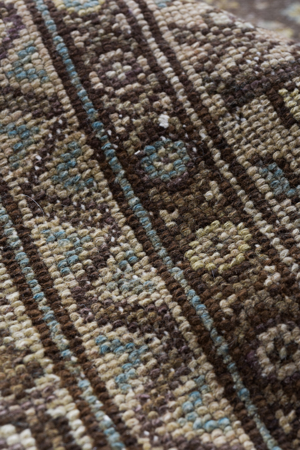 6' x 11' one-of-a-kind handmade vintage Malayer large size rug. Color palette: brown, ivory, taupe, charcoal, slate, camel