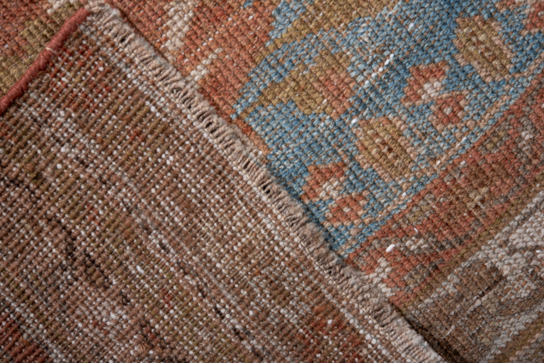 4' x 6' one-of-a-kind handmade vintage Afshar small size rug. Color palette: arapawa, blue, brown, gray, light blue