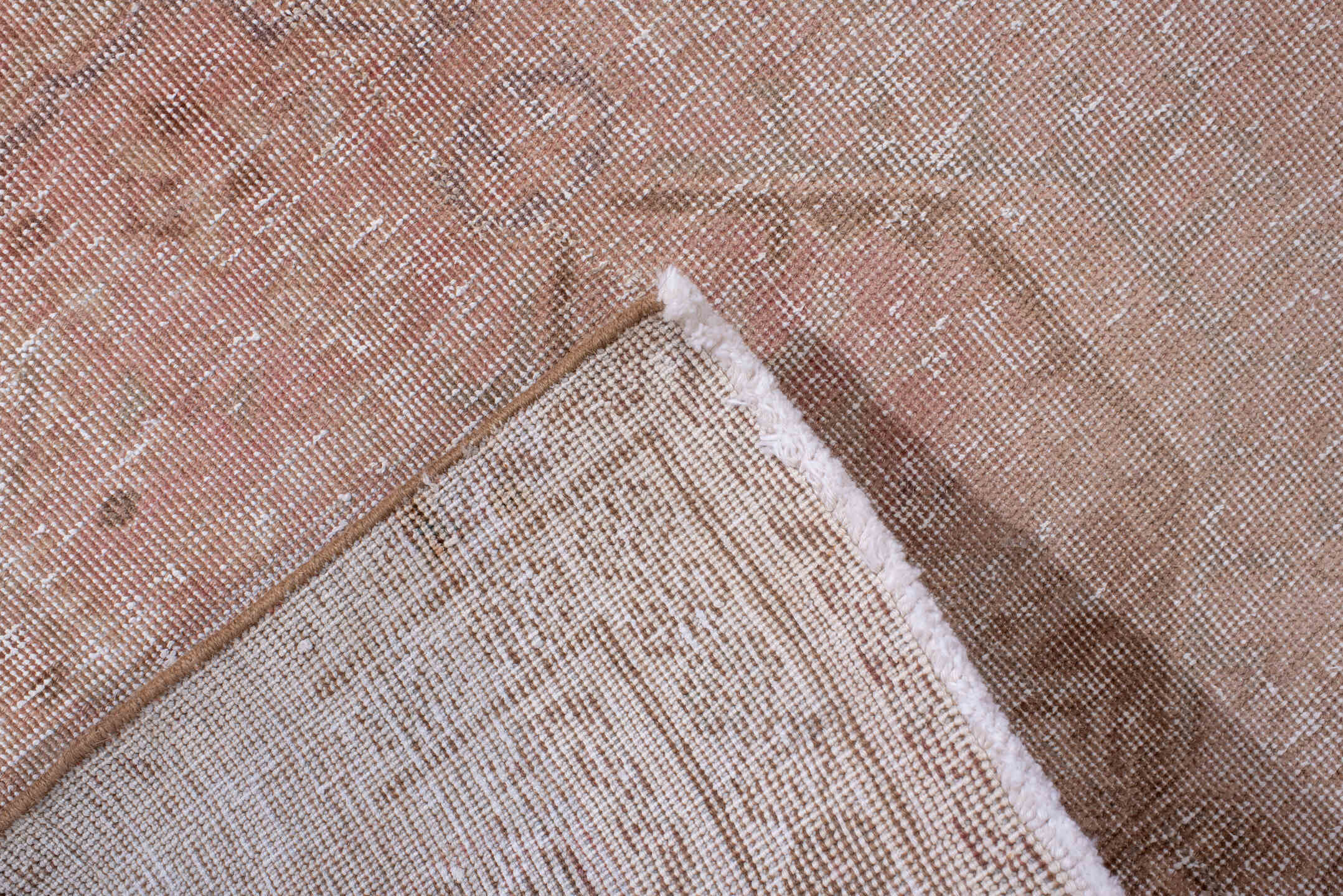 3' x 10' one-of-a-kind handmade antique Sarab runner rug. Color palette: blush, ivory, taupe, brown, rose, pink, beige, gray