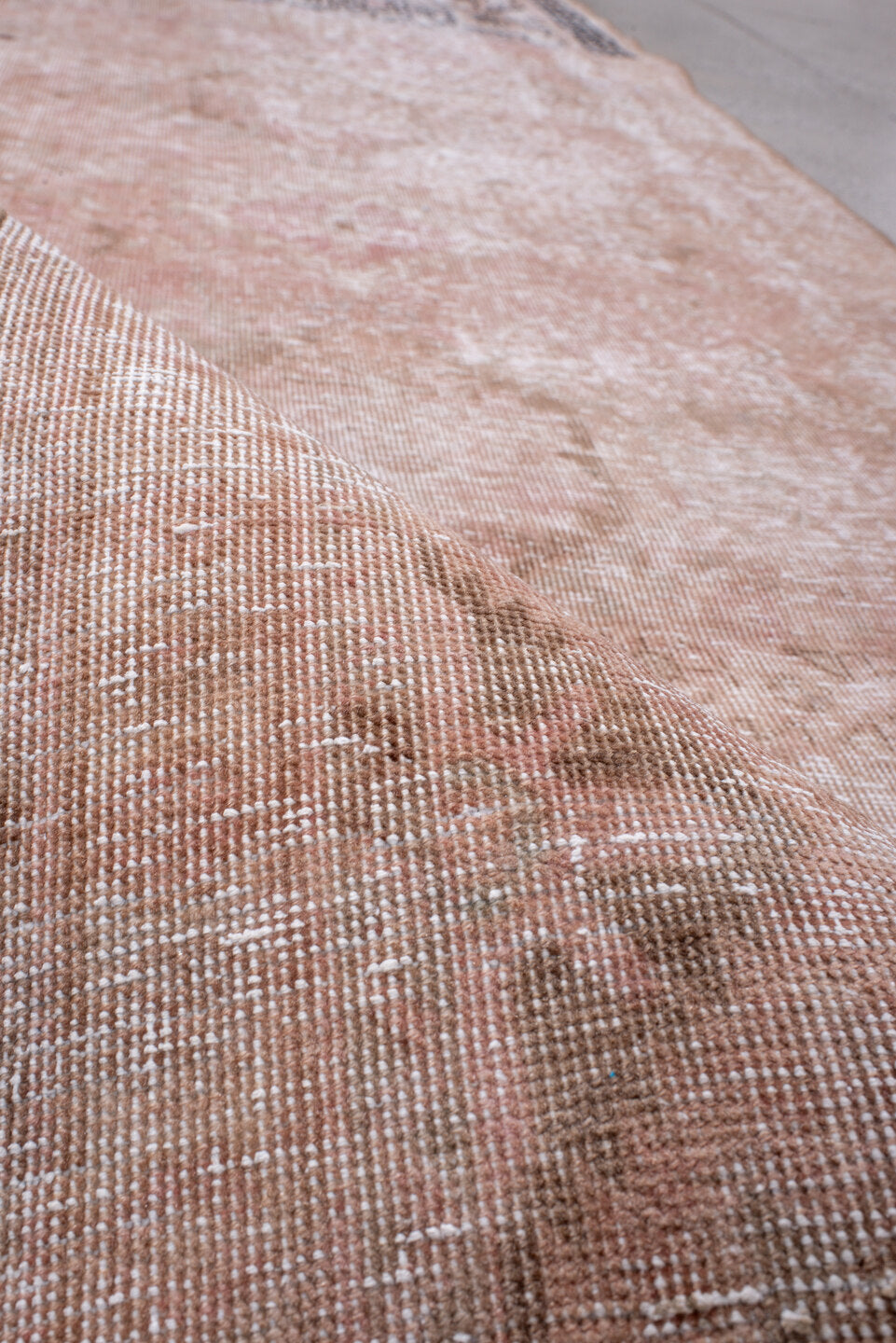 3' x 10' one-of-a-kind handmade antique Sarab runner rug. Color palette: blush, ivory, taupe, brown, rose, pink, beige, gray