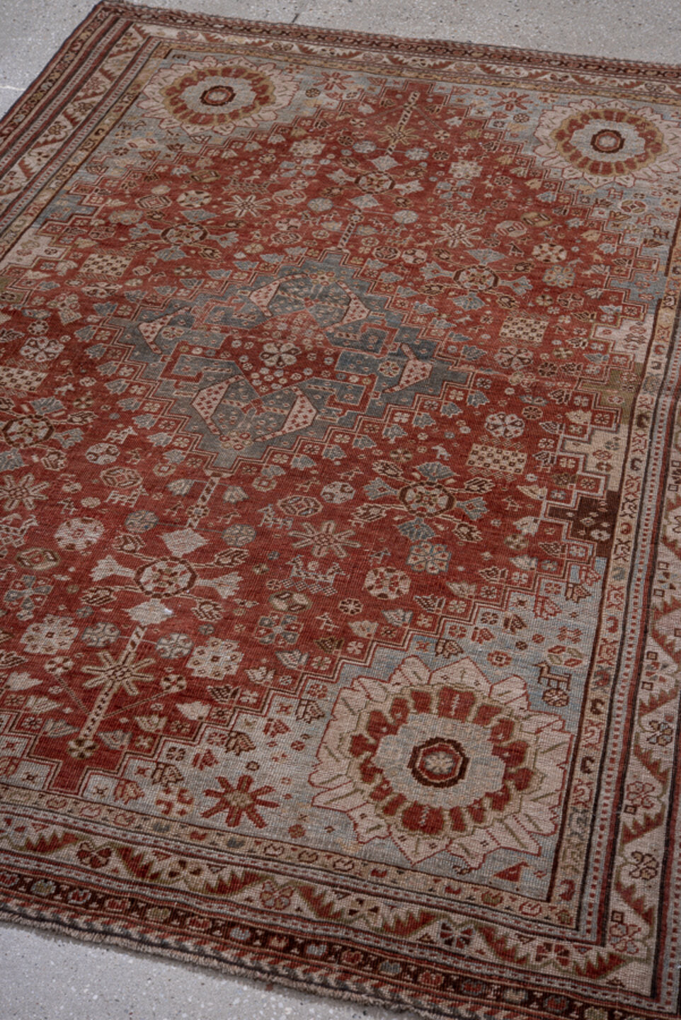 4' x 6' one-of-a-kind handmade vintage Qashqai small size rug. Color palette: black, brown, charcoal, dim gray, gray, pink