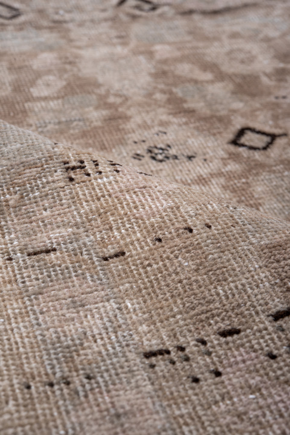 6' x 10' one-of-a-kind handmade antique Tabriz large size rug. Color palette: taupe, ivory, beige, camel, charcoal