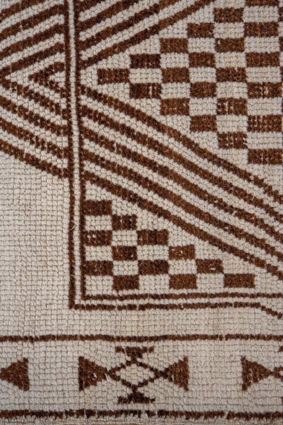 2' x 12' one-of-a-kind handmade antique Kars runner rug. Color palette: ivory, brown, taupe, beige, gray