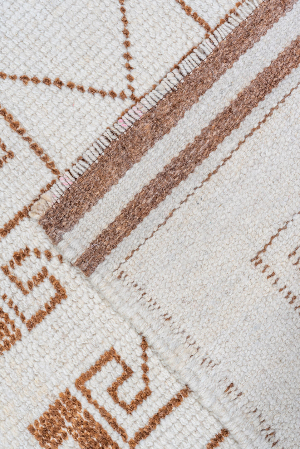 3' x 10' one-of-a-kind handmade antique Kars runner rug. Color palette: ivory, brown, taupe, beige, gray