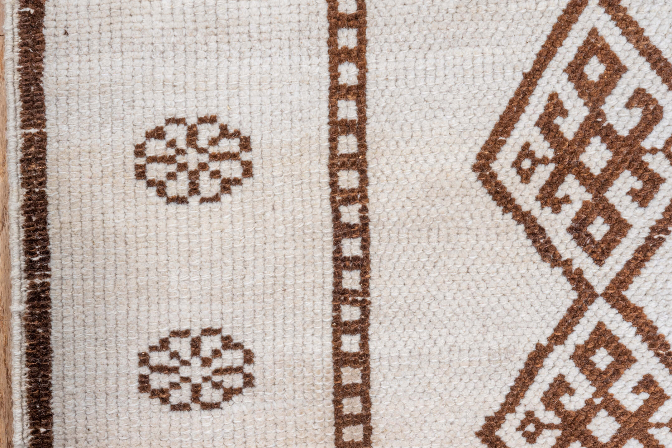 3' x 13' one-of-a-kind handmade antique Kars runner rug. Color palette: ivory, brown, taupe, beige, gray