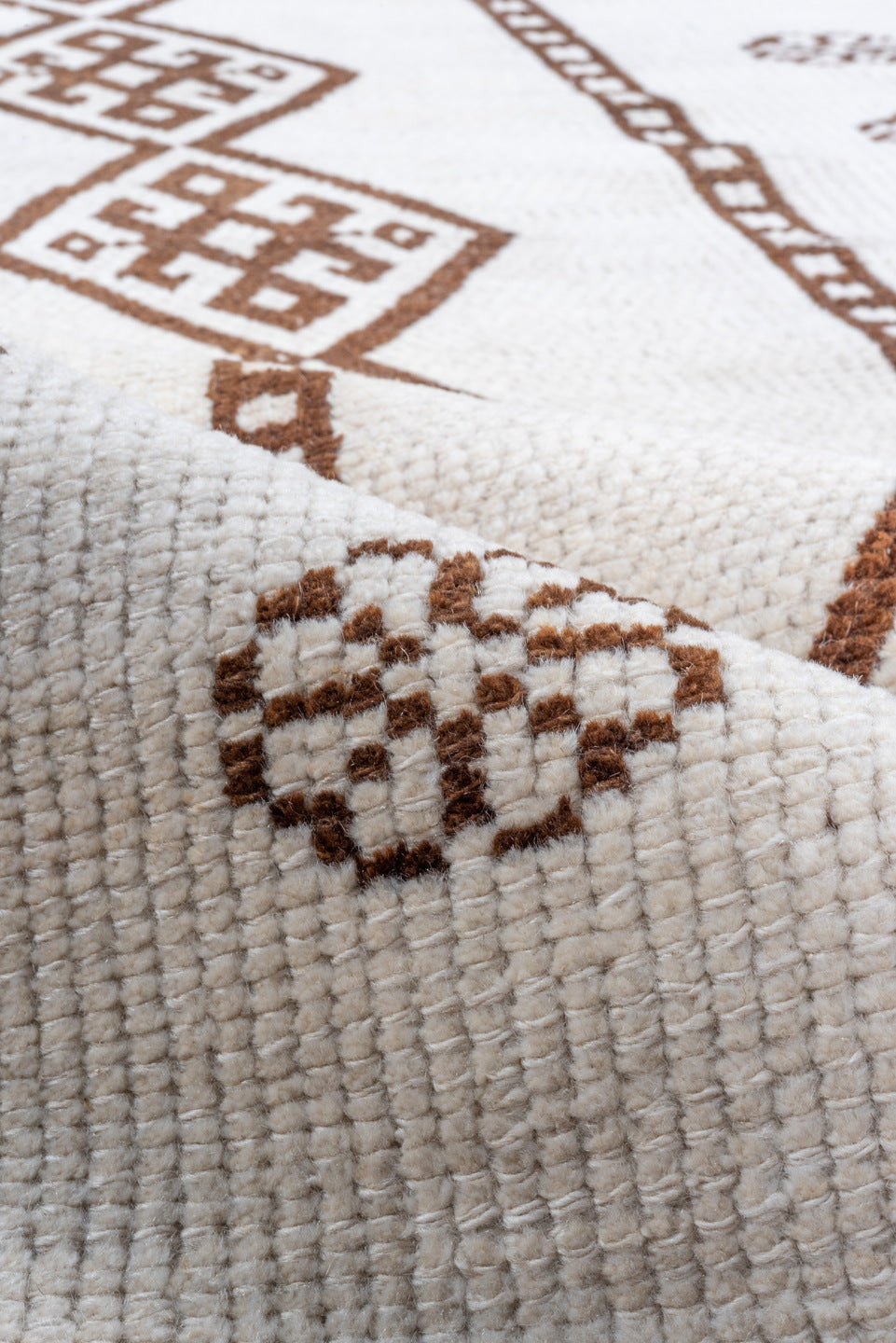 3' x 13' one-of-a-kind handmade antique Kars runner rug. Color palette: ivory, brown, taupe, beige, gray