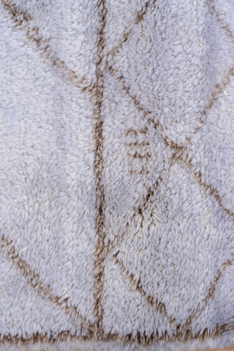 5' x 8' one-of-a-kind handmade vintage Moroccan medium size rug. Color palette: gray, lavender, light blue, light gray