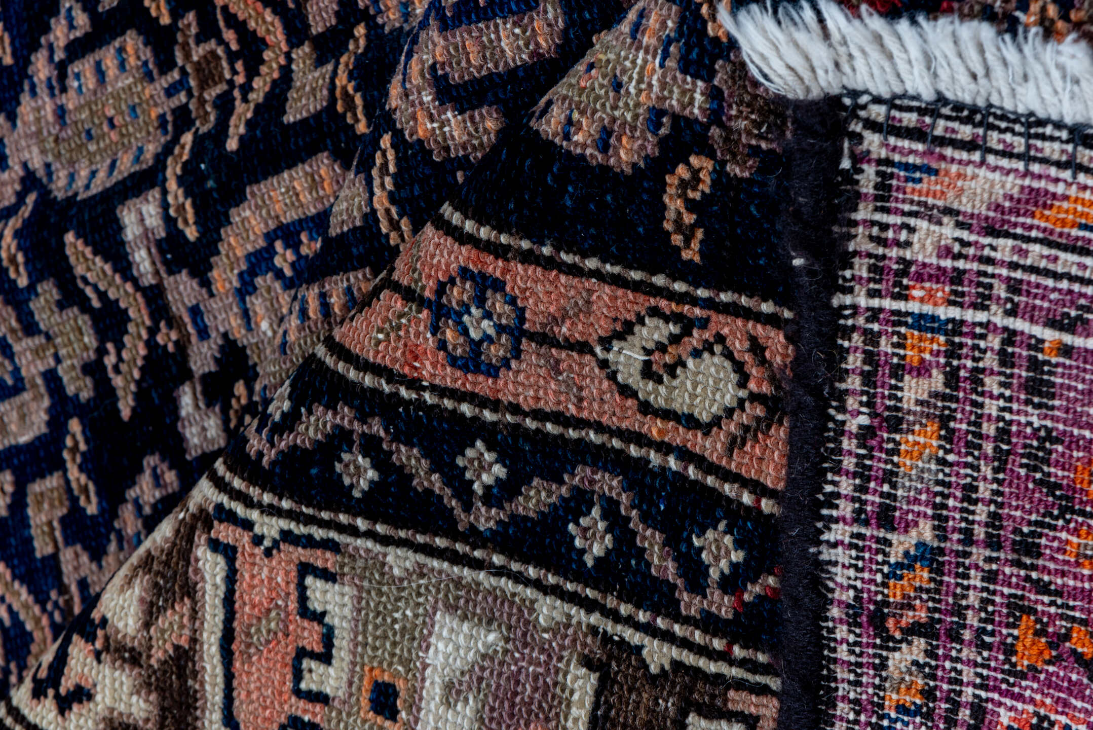 4' x 6' one-of-a-kind handmade vintage Malayer small size rug. Color palette: black, brown, gray, pink, red, redwood, sienna